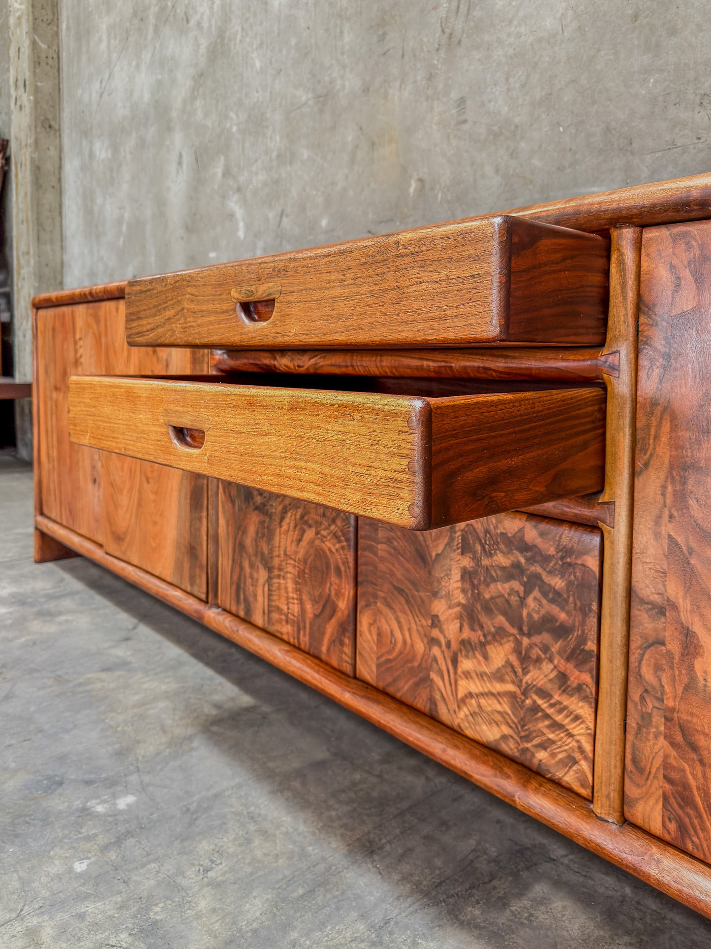 Iconic Arthur Espenet Carpenter Apprentice Credenza - California Walnut (1975, Bolinas, CA)