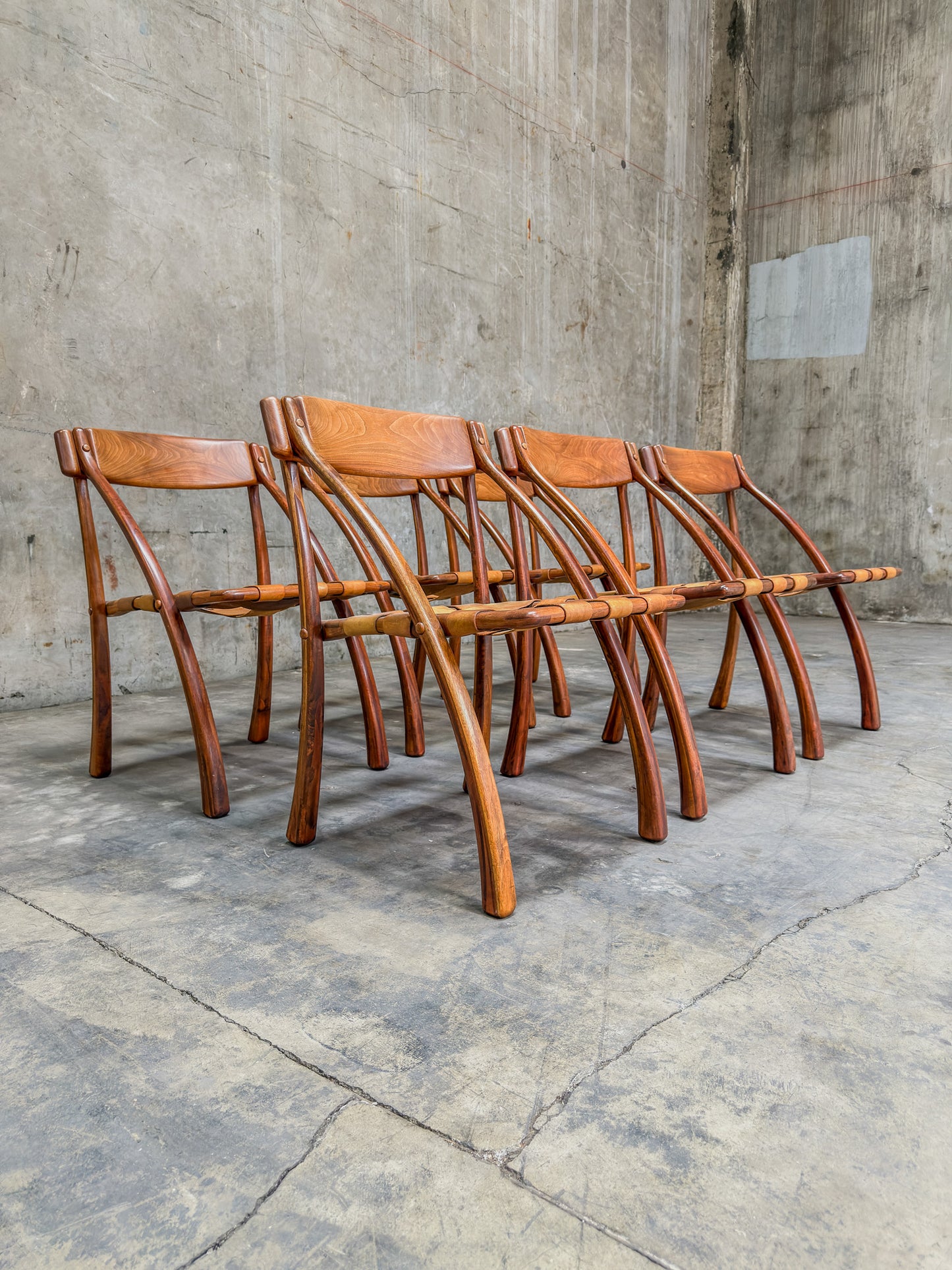 Rare Set of Six Arthur Espenet Carpenter "Wishbone" Dining Chairs