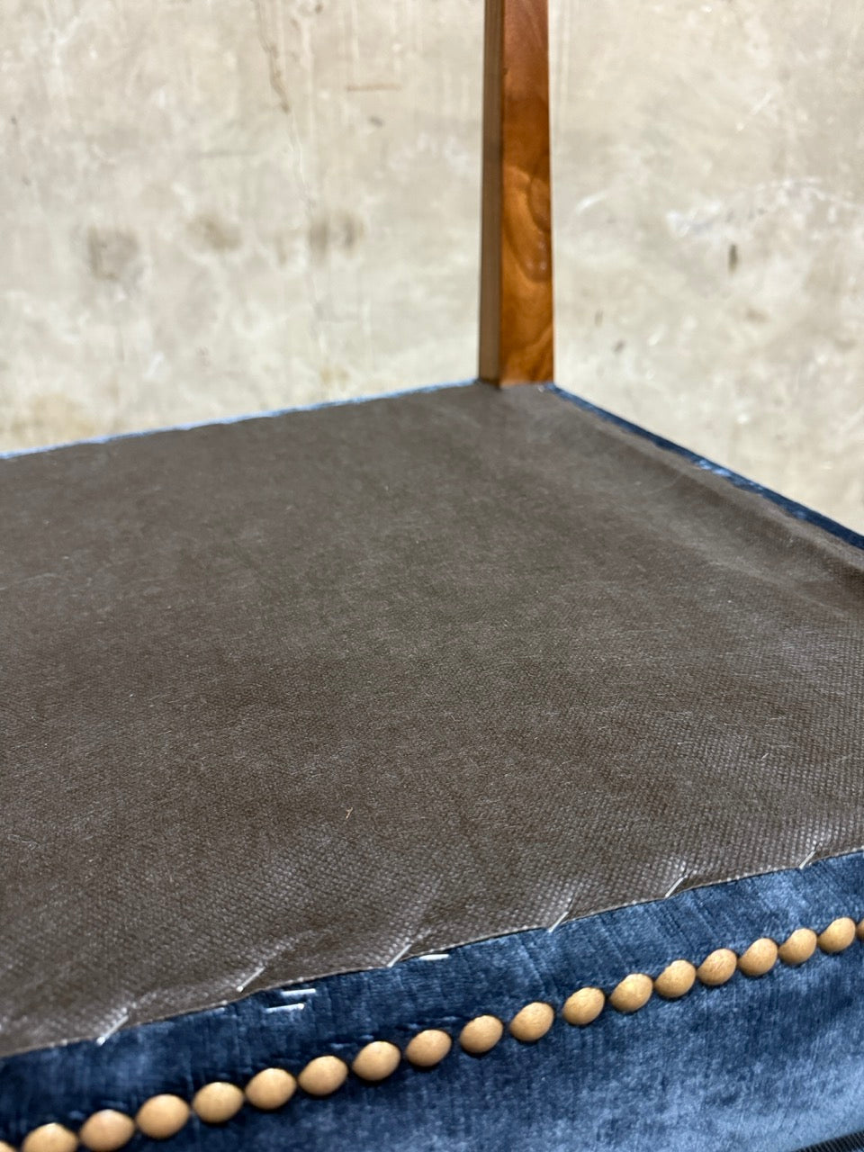 Set of 24 Michael S. Smith Dining Side Chairs in Velvet with Nailhead Trim — Commissioned for George Clooney, 2010