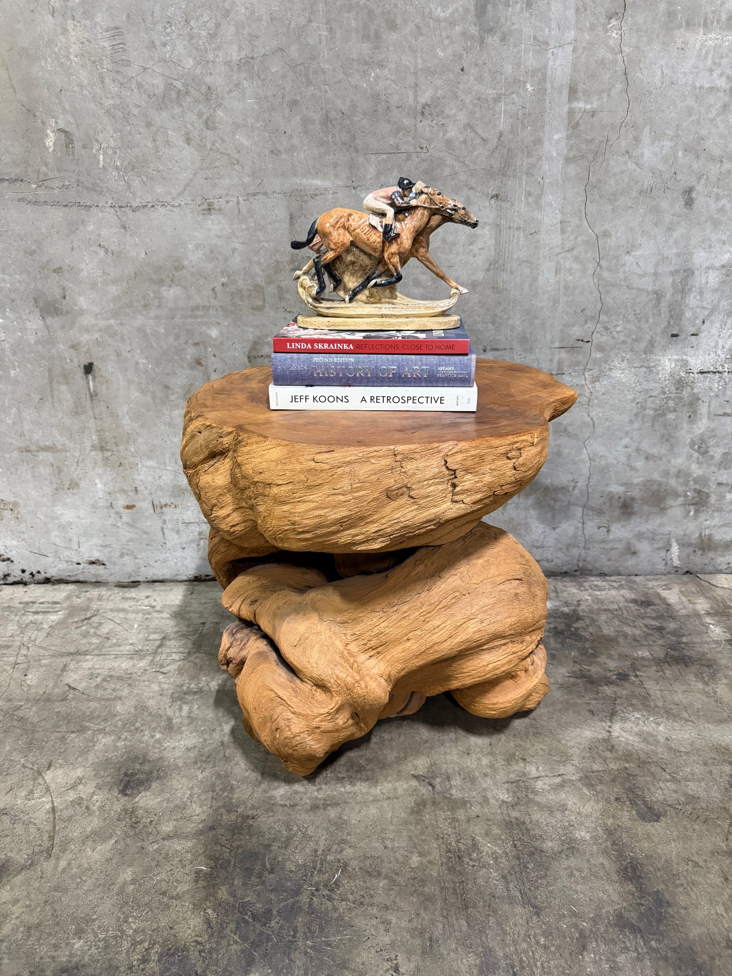 Vintage 1960s–70s Organic Driftwood Root Side Table – Sculptural Natural Wood Accent (25” Wide)