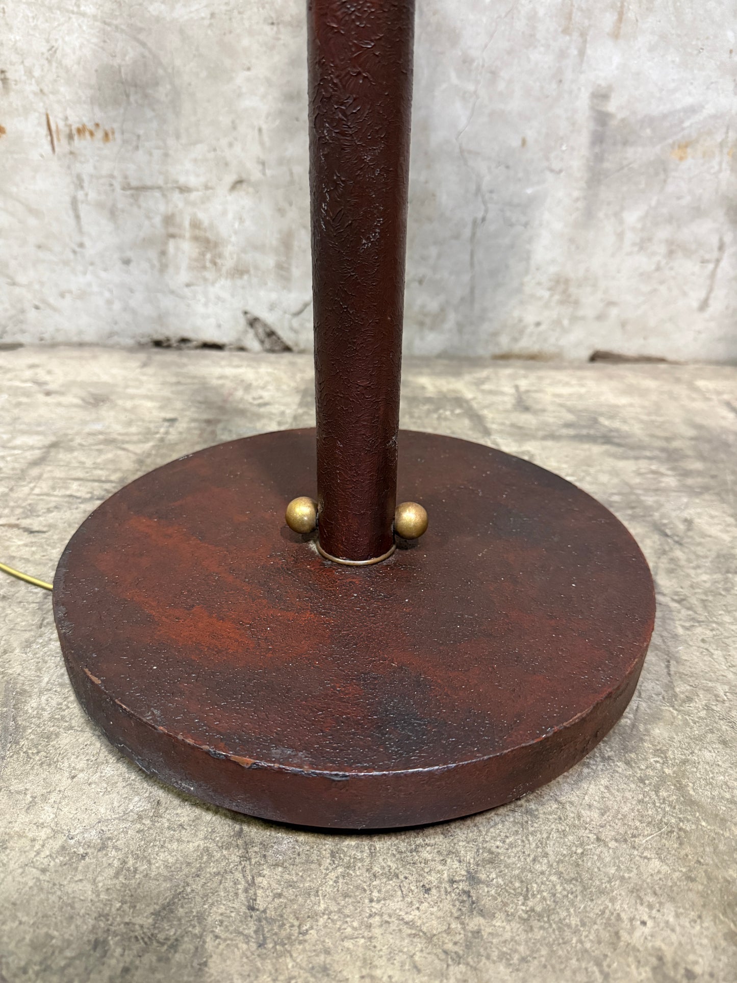 Midcentury Adjustable Floor Lamps — Brass & Textured Metal Directional Lamps (Pair)