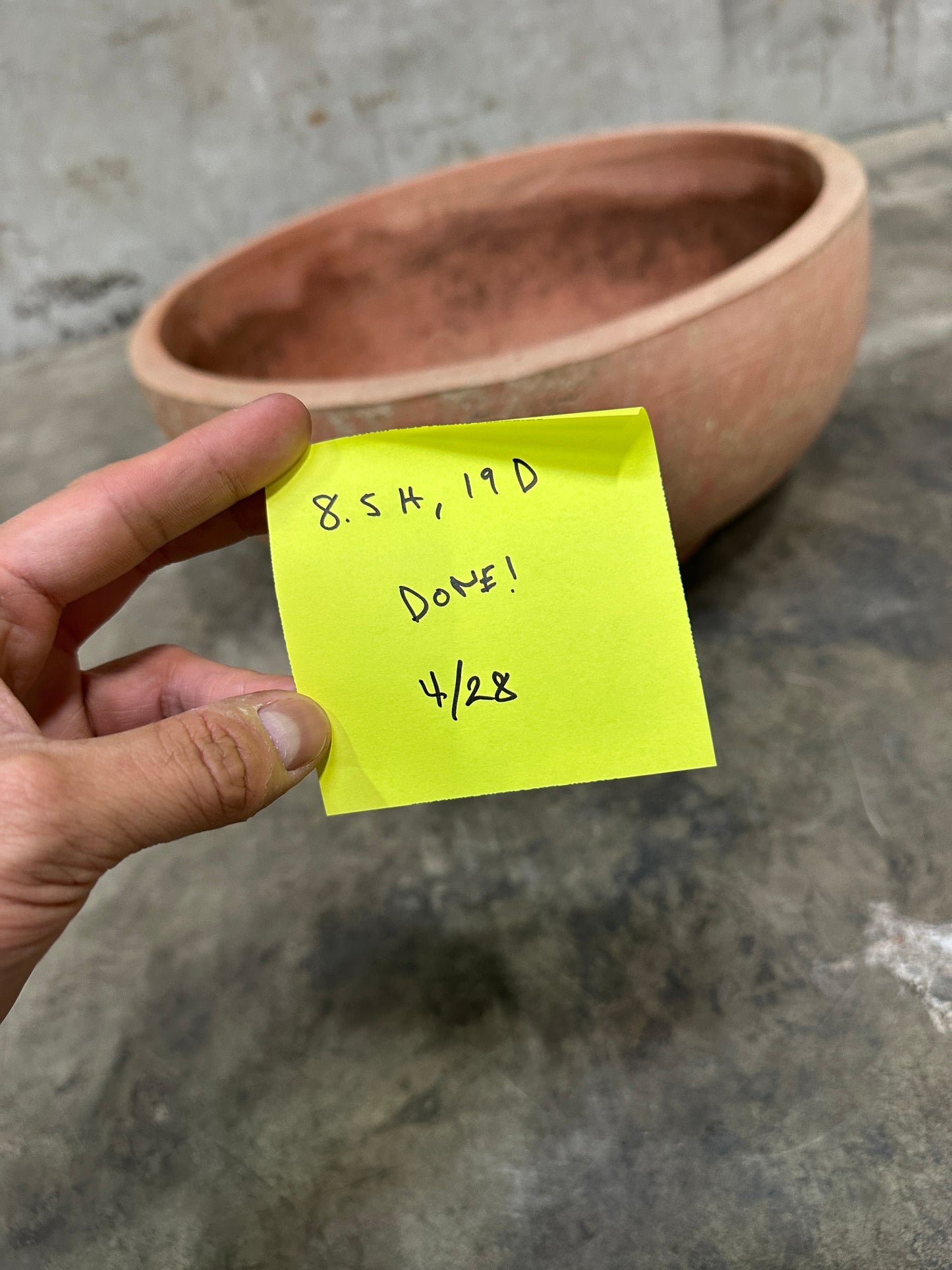Francesco Del Re Italian Terracotta Low Cachepot Planter, Caspò Basso, 19 Inch, Weathered Patina