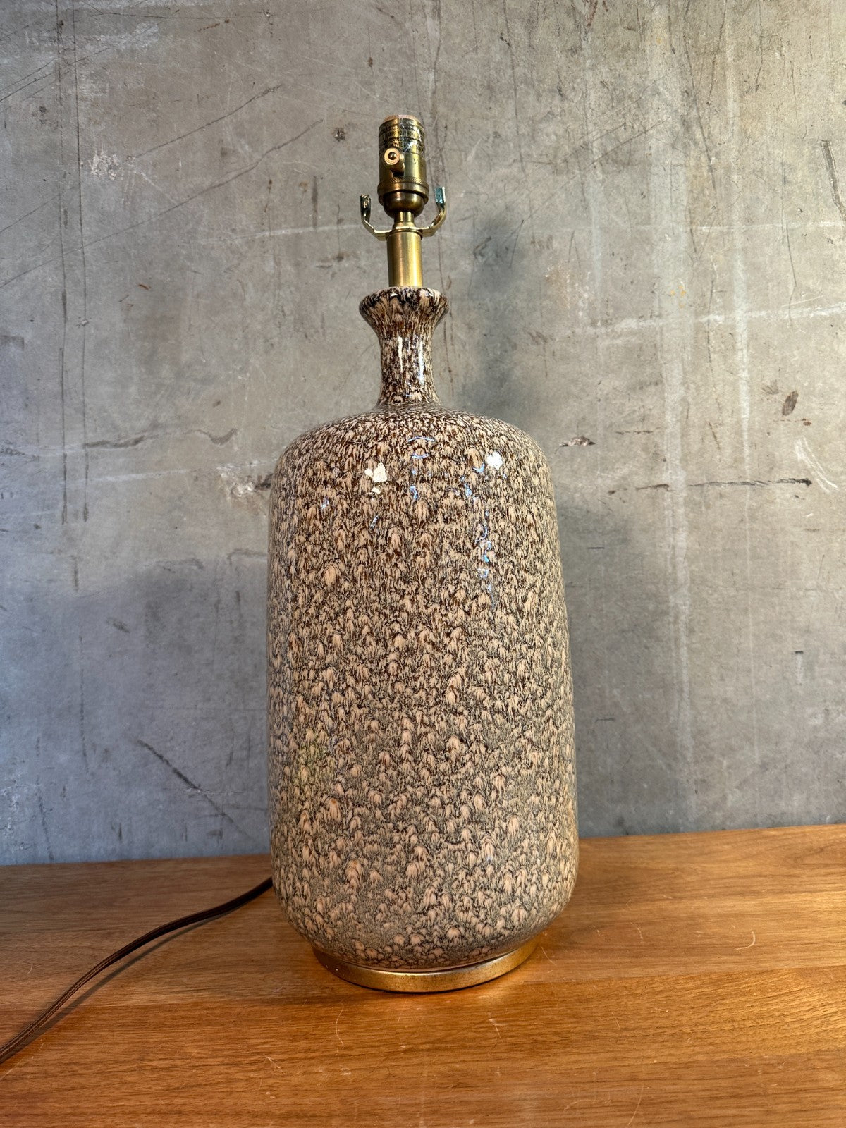 VISUAL COMFORT Speckle Drip Glaze Ceramic Bottle Lamp Modern Brass Accent