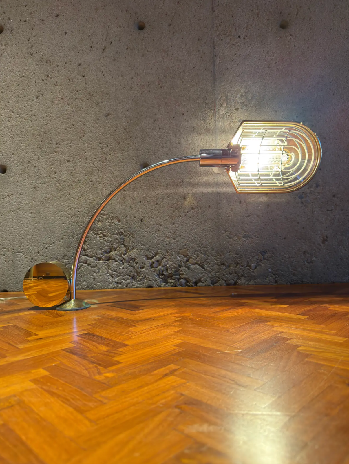 Cedric Hartman Brass & Chrome Desk Lamp, Adjustable Modernist Design, 1970s