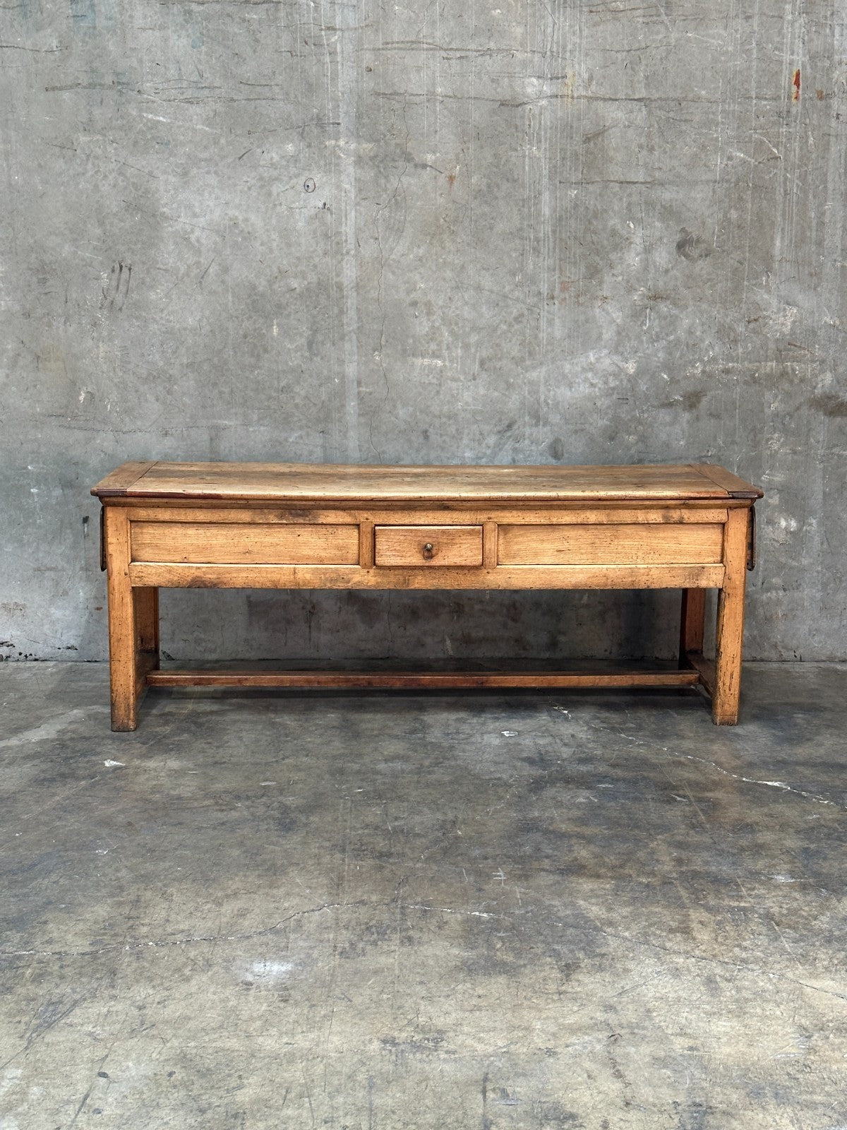 19th C French Draper’s Table Farmhouse Harvest Work Table 83”
