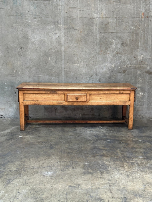 19th C French Draper’s Table Farmhouse Harvest Work Table 83”