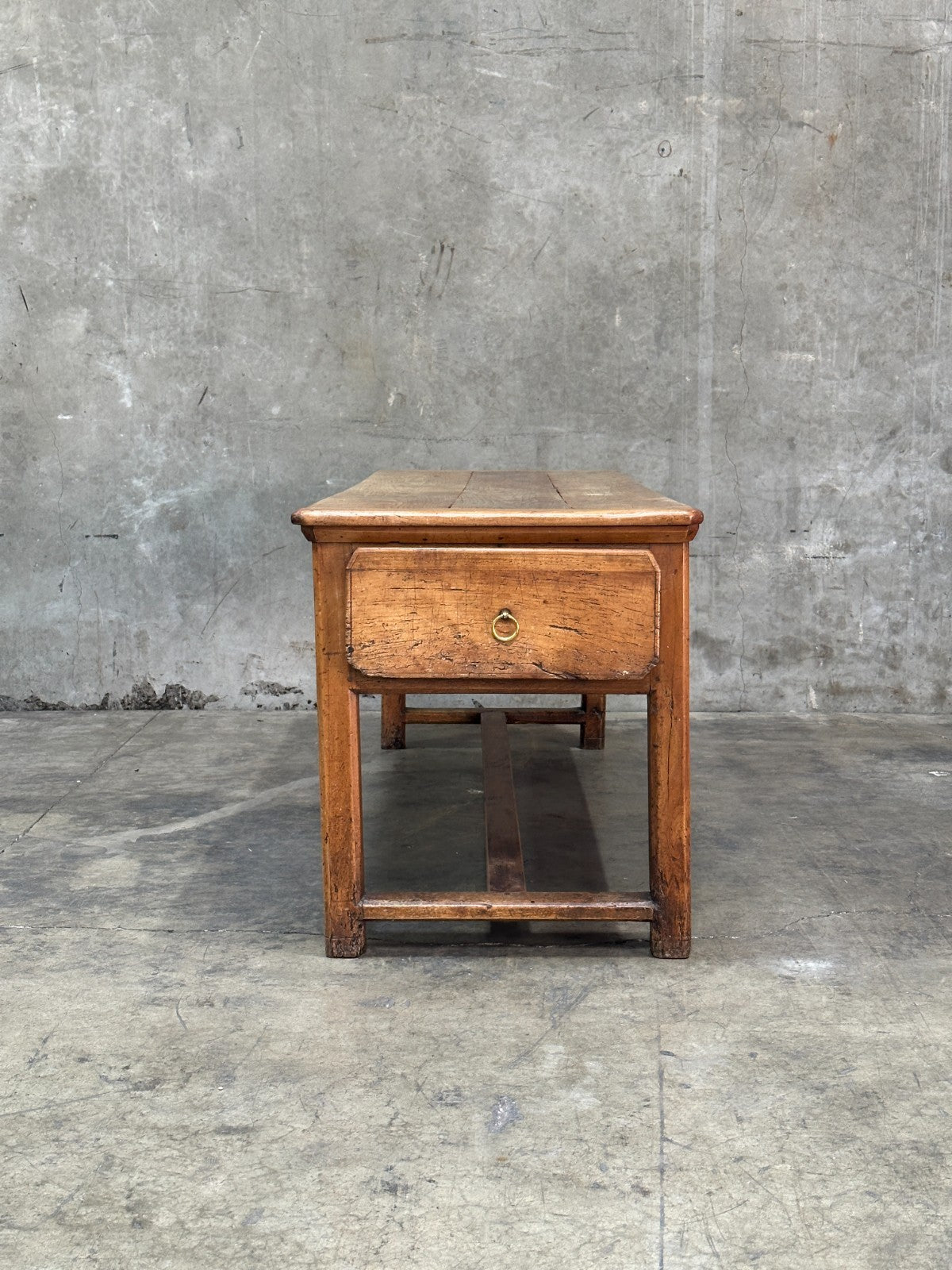 19th C French Draper’s Table Farmhouse Harvest Work Table 83”