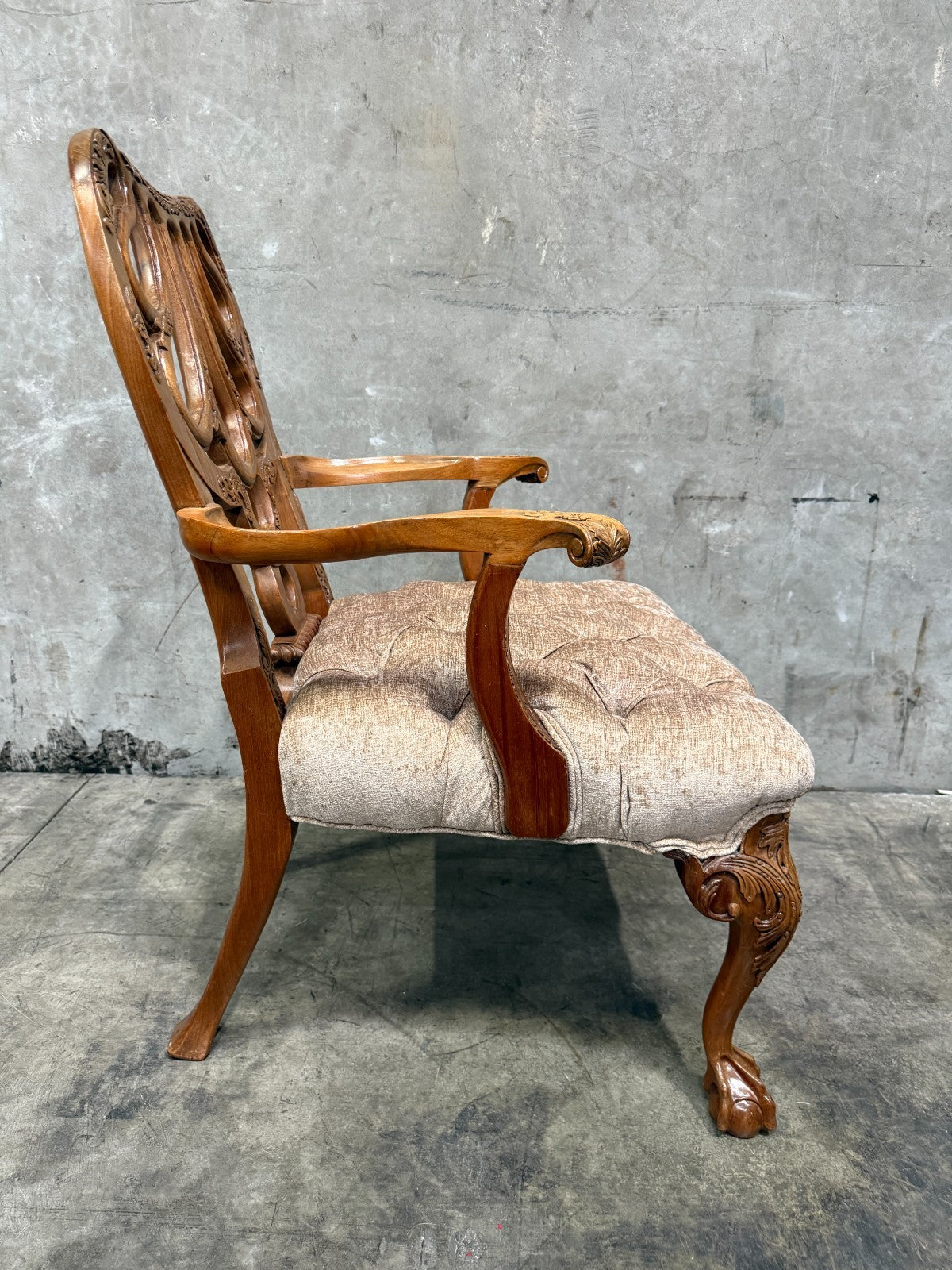 Exquisite Antique Late Victorian Rococo Revival Carved Walnut Armchairs - Pair