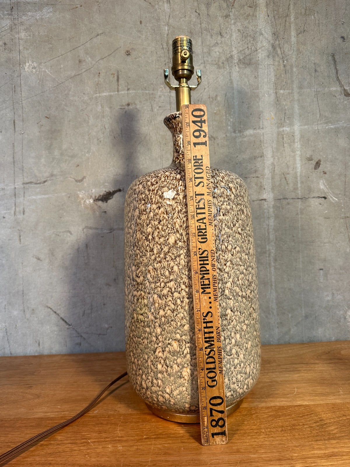 VISUAL COMFORT Speckle Drip Glaze Ceramic Bottle Lamp Modern Brass Accent