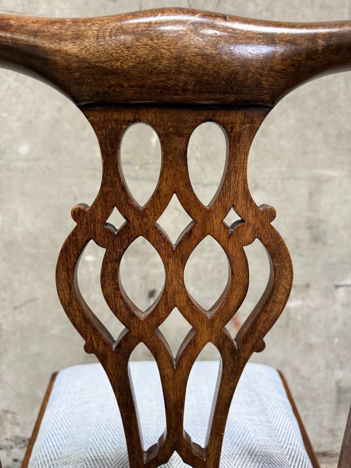 Set of 8 Spectacular Antique 1830s Chippendale Mahogany Dining Chairs (6+2)