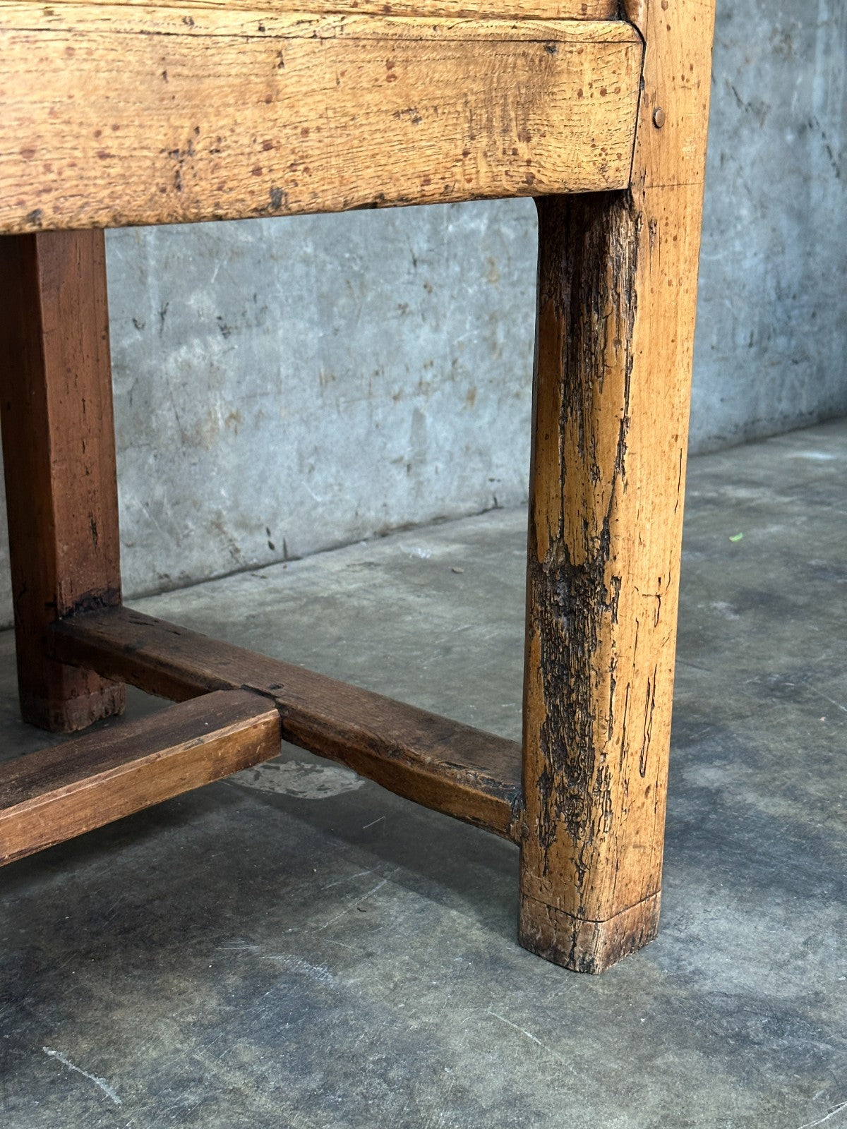 19th C French Draper’s Table Farmhouse Harvest Work Table 83”