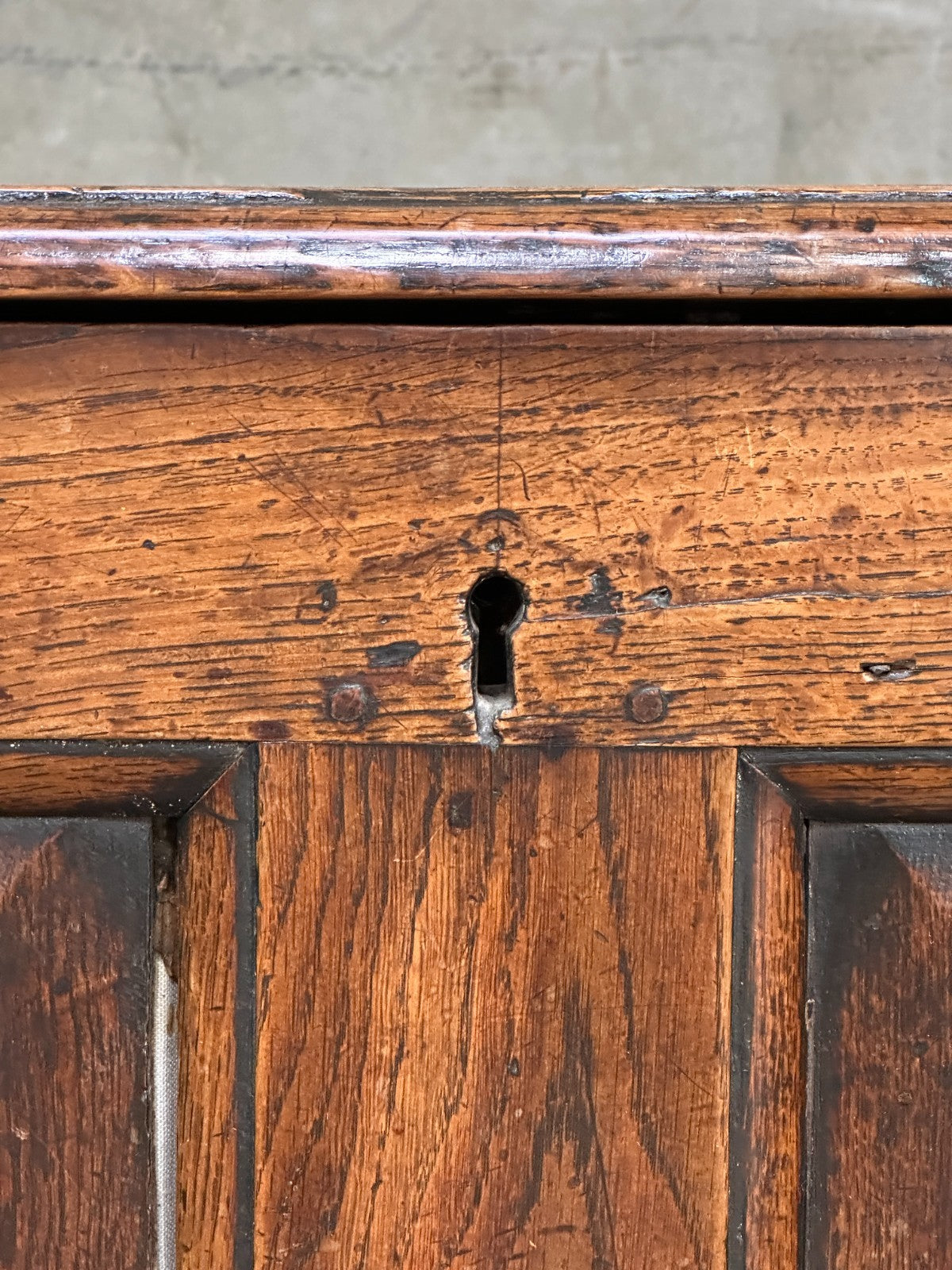 18th C English Oak Mule Chest George III Blanket Chest Paneled 54.5”