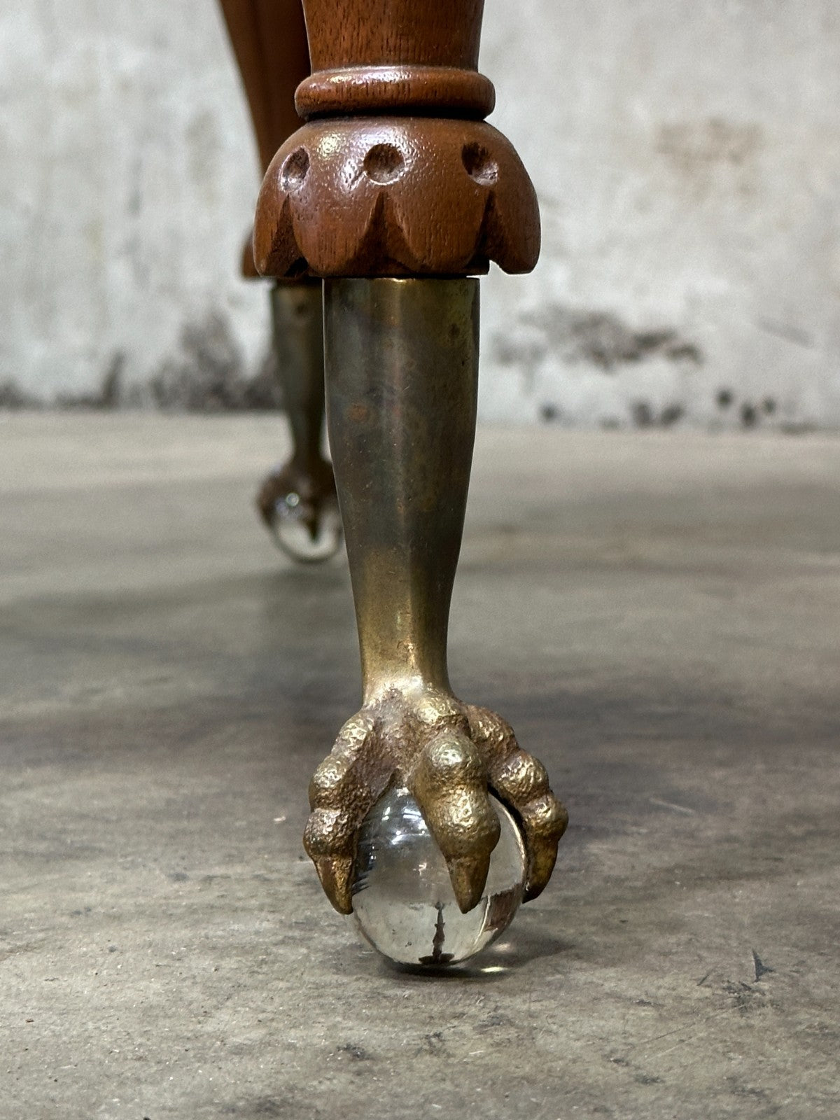 Antique Drop Leaf Game Table Chess Board Top Carved Legs Claw Feet