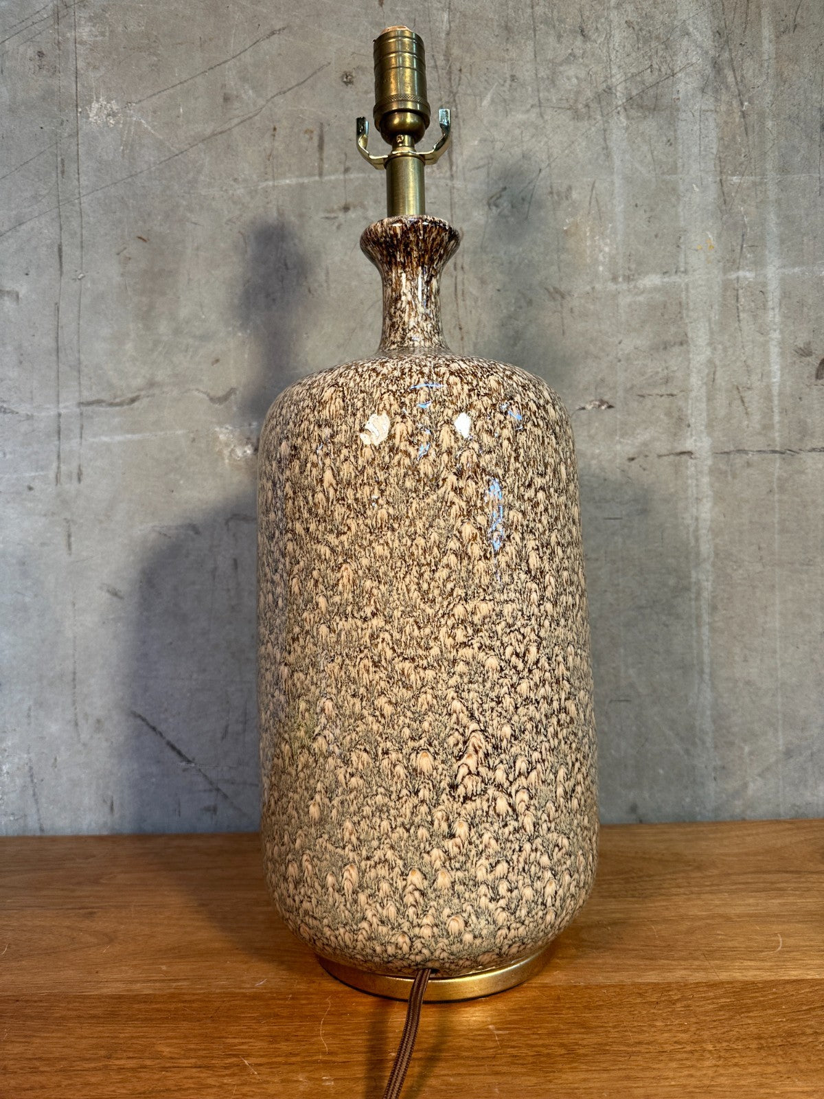 VISUAL COMFORT Speckle Drip Glaze Ceramic Bottle Lamp Modern Brass Accent