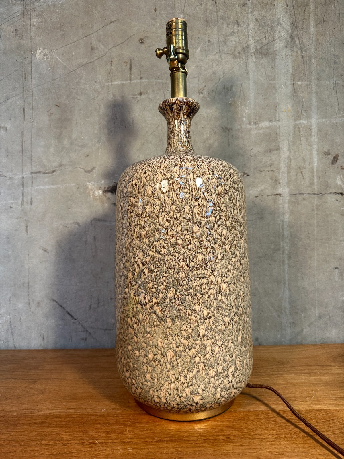 VISUAL COMFORT Speckle Drip Glaze Ceramic Bottle Lamp Modern Brass Accent