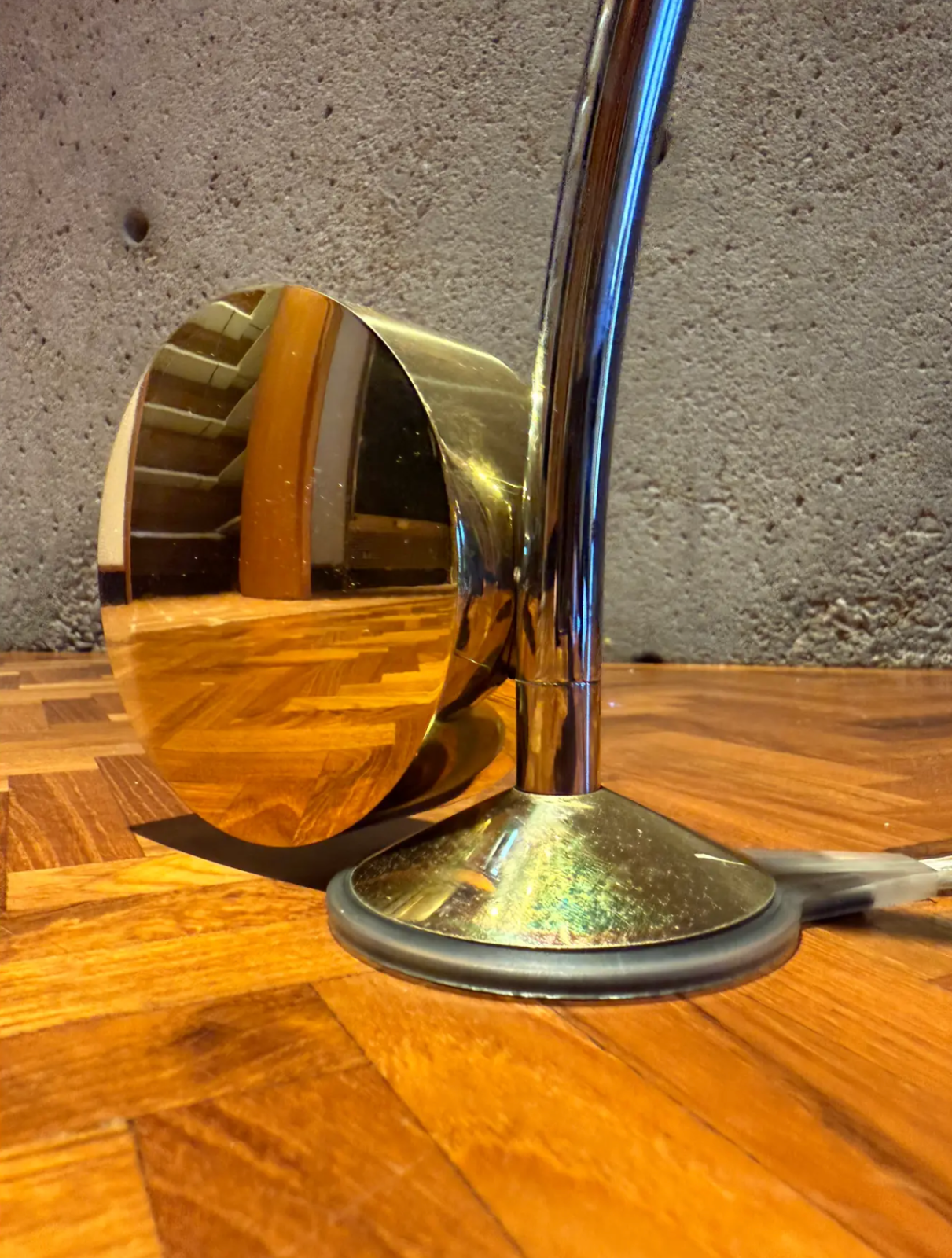 Cedric Hartman Brass & Chrome Desk Lamp, Adjustable Modernist Design, 1970s