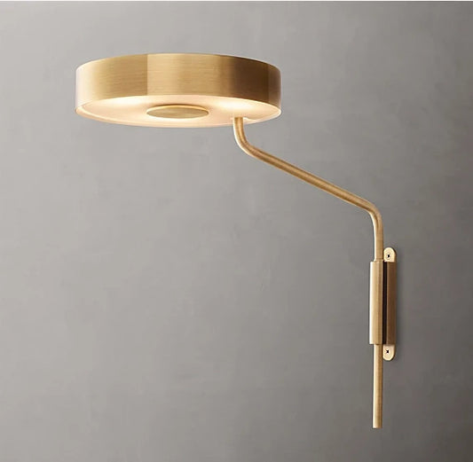 New RH Restoration Hardware Levi Sconce Lacquered Burnished Brass Wall Lamp