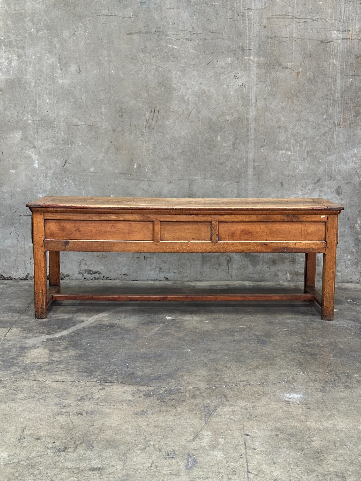 19th C French Draper’s Table Farmhouse Harvest Work Table 83”