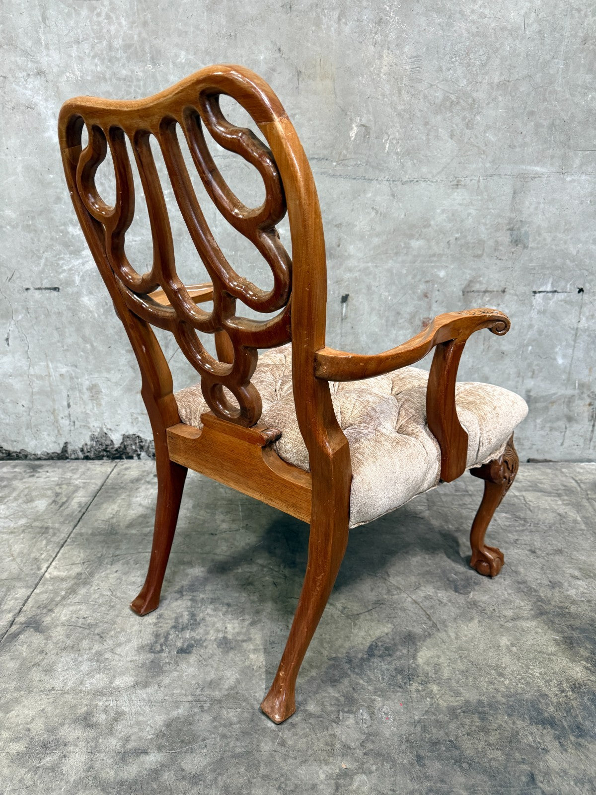 Exquisite Antique Late Victorian Rococo Revival Carved Walnut Armchairs - Pair