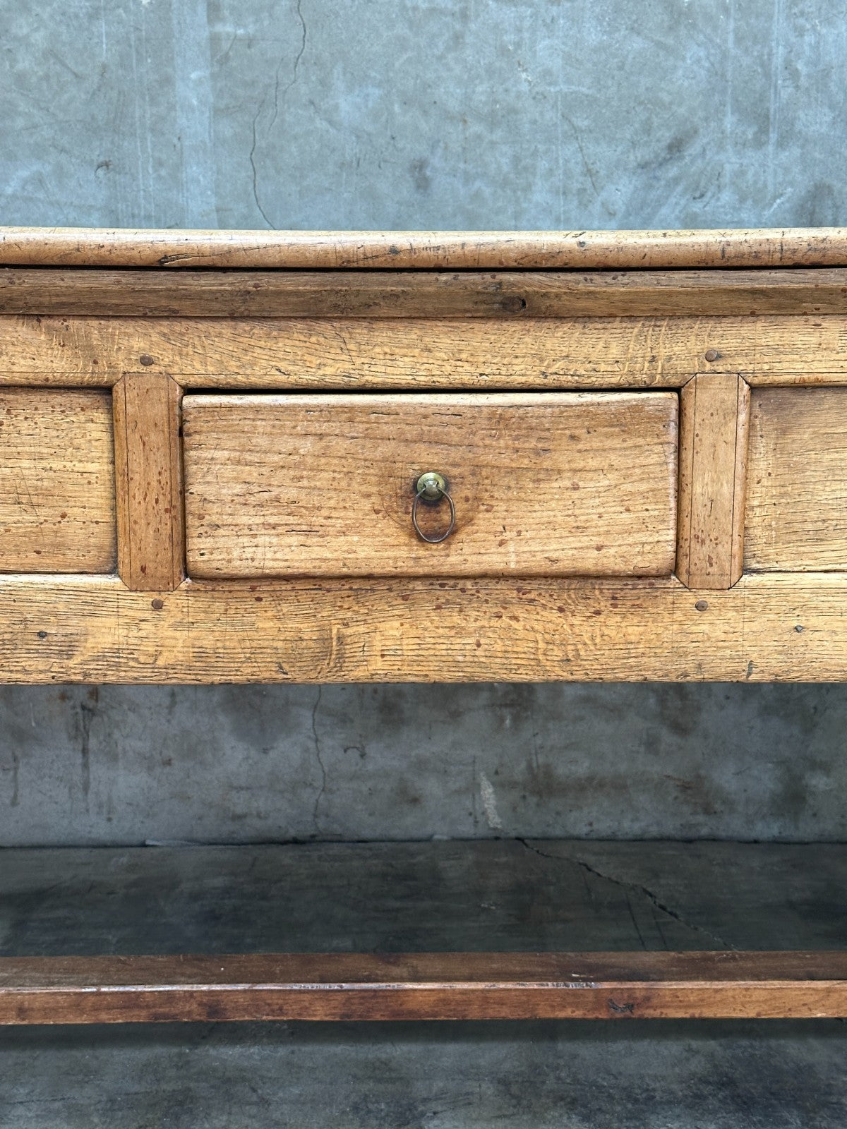 19th C French Draper’s Table Farmhouse Harvest Work Table 83”