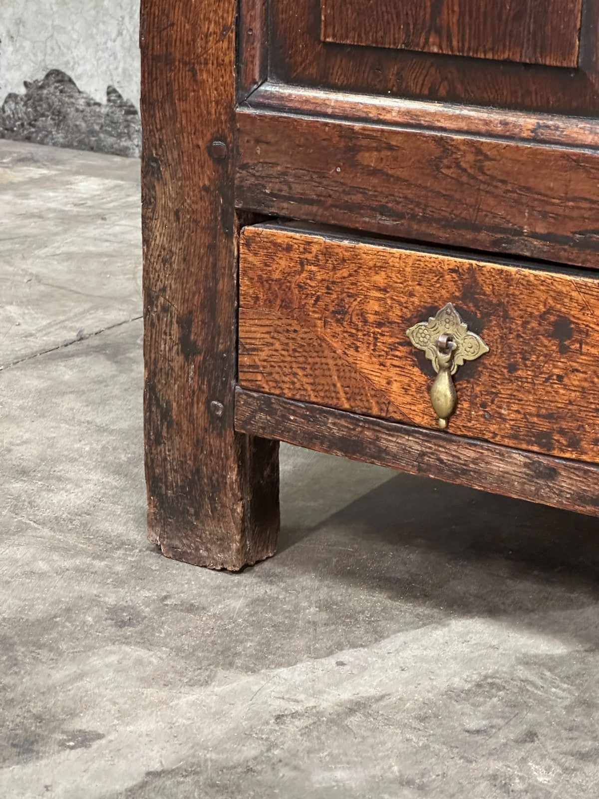 18th C English Oak Mule Chest George III Blanket Chest Paneled 54.5”