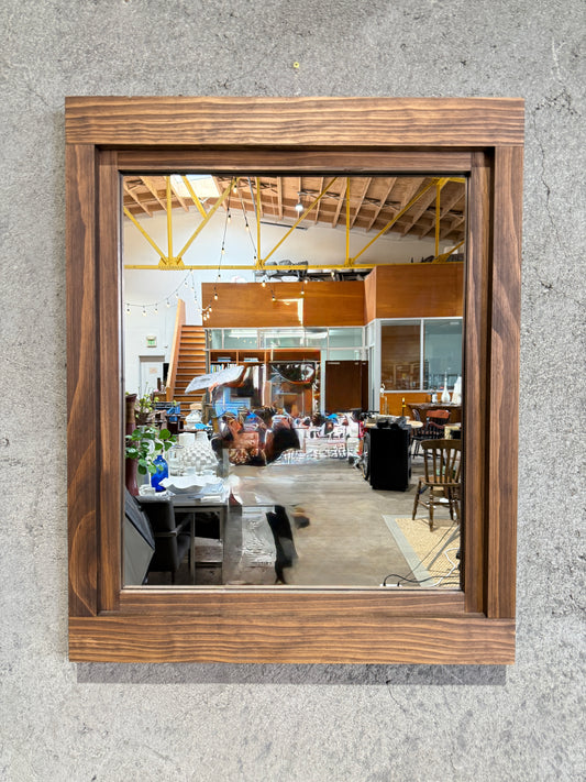 Custom Made Reclaimed Oak Accent Mirror - Excellent Condition (2 Available!)