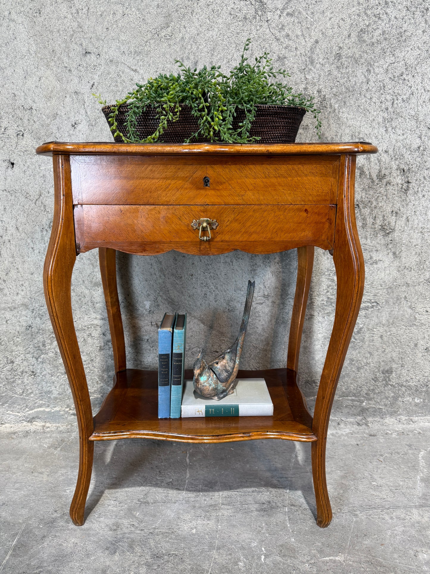 Exquisite Antique French Walnut Lift-Top Dressing Table - Louis XV Style