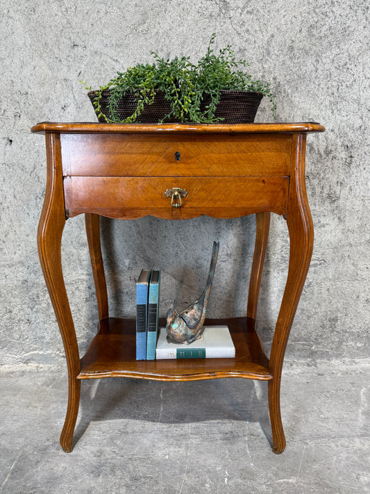 Exquisite Antique French Walnut Lift-Top Dressing Table - Louis XV Style