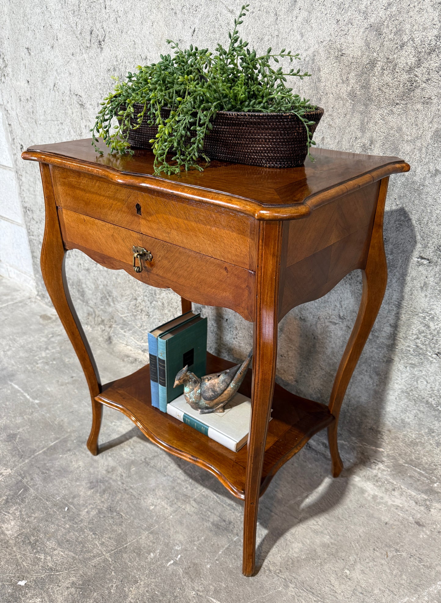 Exquisite Antique French Walnut Lift-Top Dressing Table - Louis XV Style