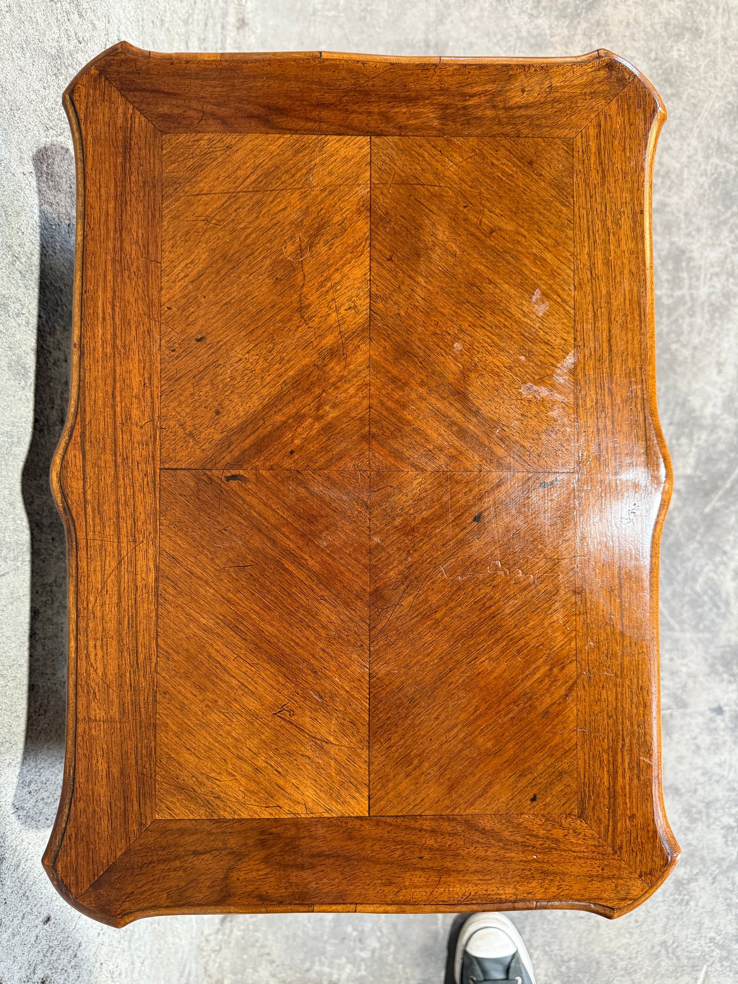 Exquisite Antique French Walnut Lift-Top Dressing Table - Louis XV Style