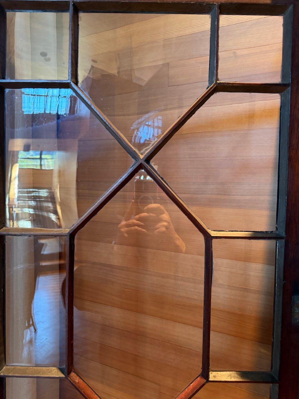 Antique George III Mahogany Secretary Bookcase Bureau with Glazed Doors 91"