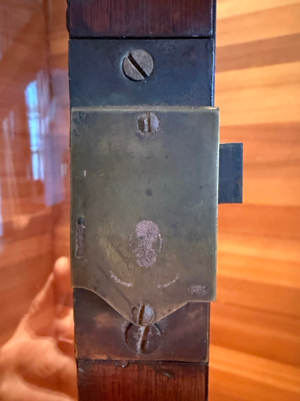 Antique George III Mahogany Secretary Bookcase Bureau with Glazed Doors 91"