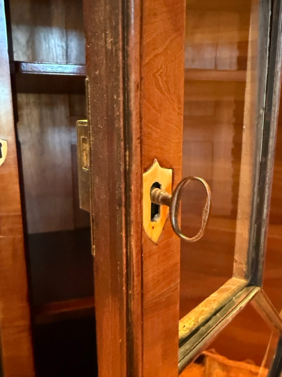 Antique George III Mahogany Secretary Bookcase Bureau with Glazed Doors 91"