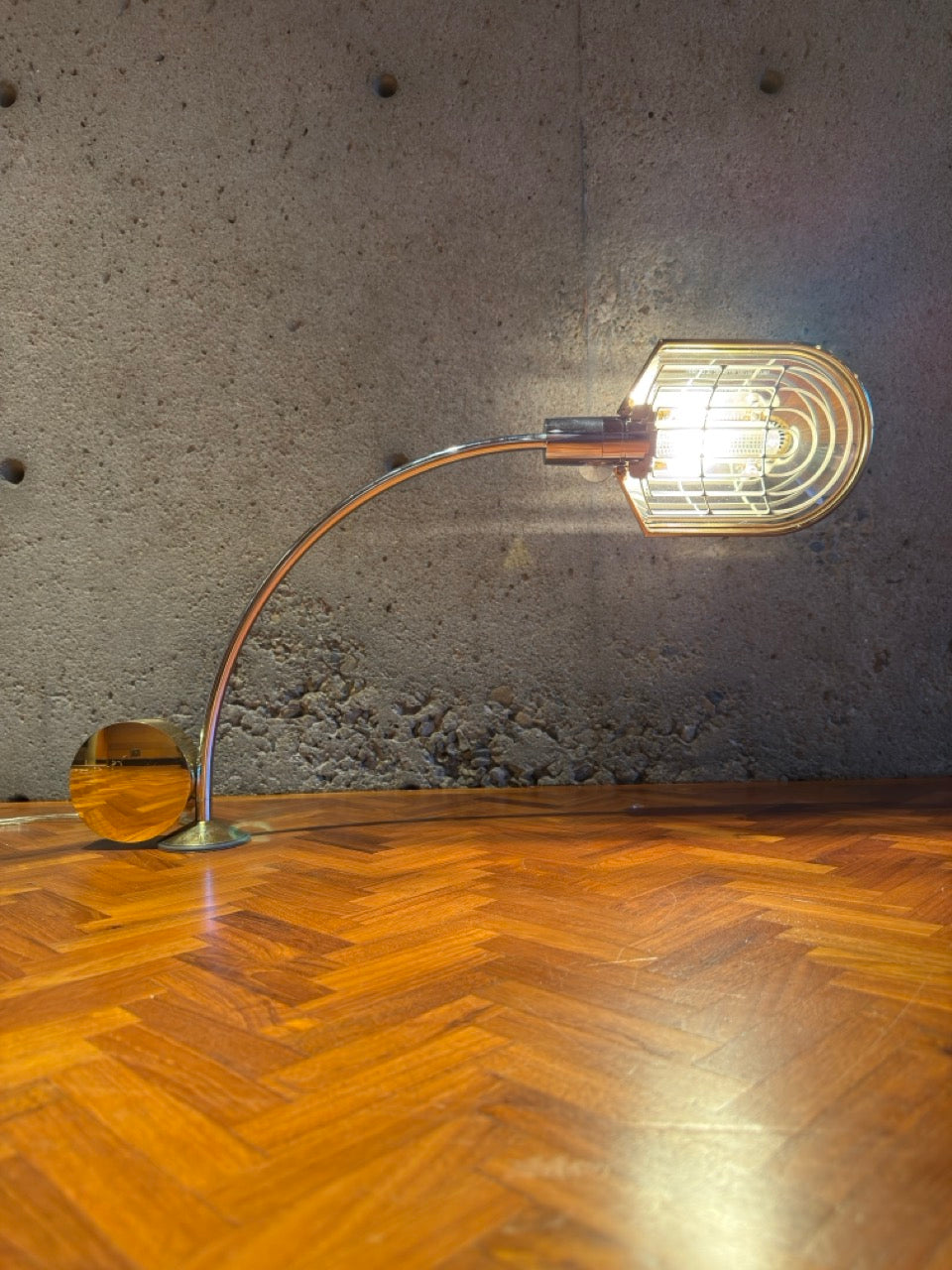 Cedric Hartman Brass & Chrome Desk Lamp, Adjustable Modernist Design, 1970s