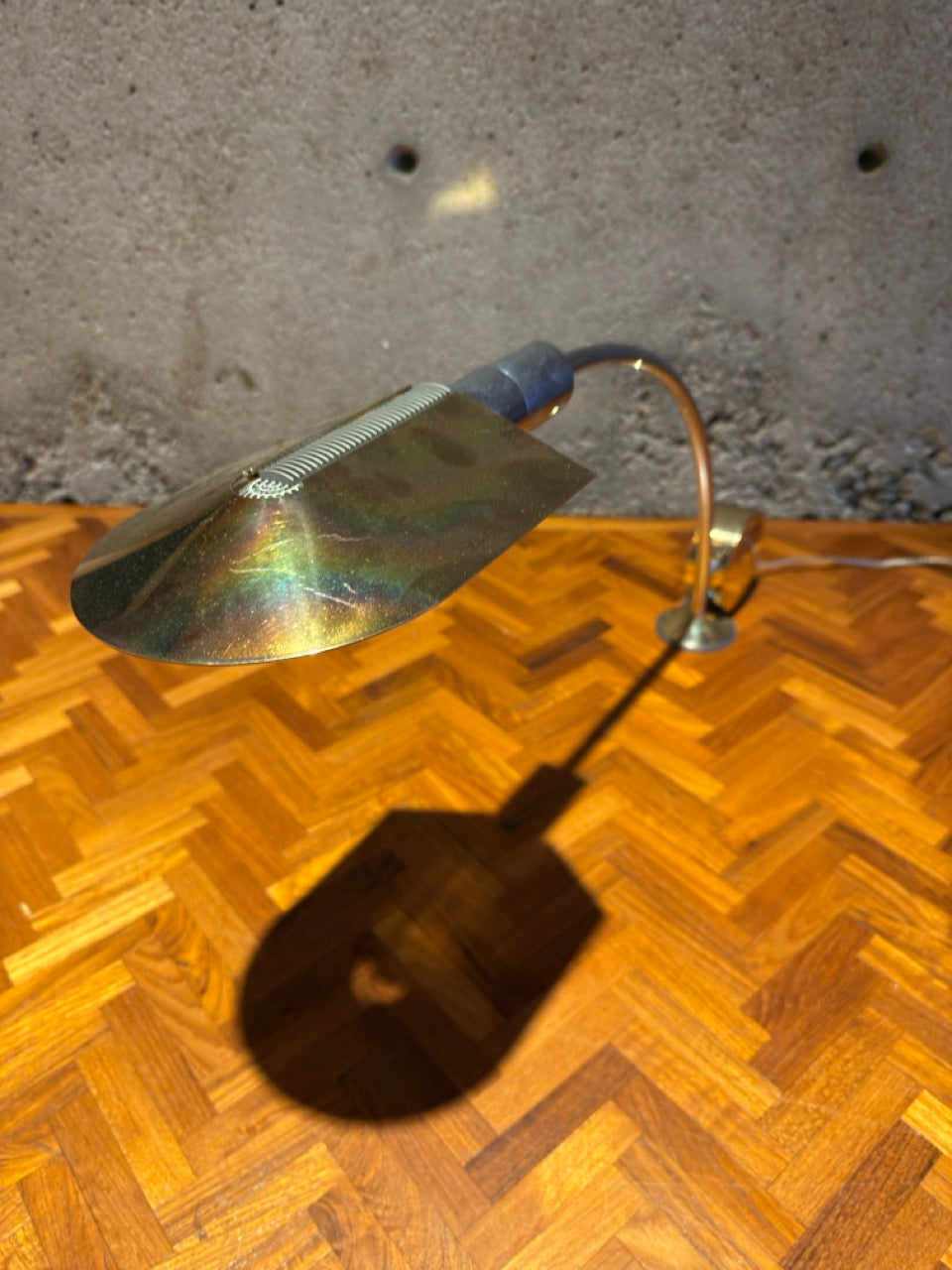 Cedric Hartman Brass & Chrome Desk Lamp, Adjustable Modernist Design, 1970s