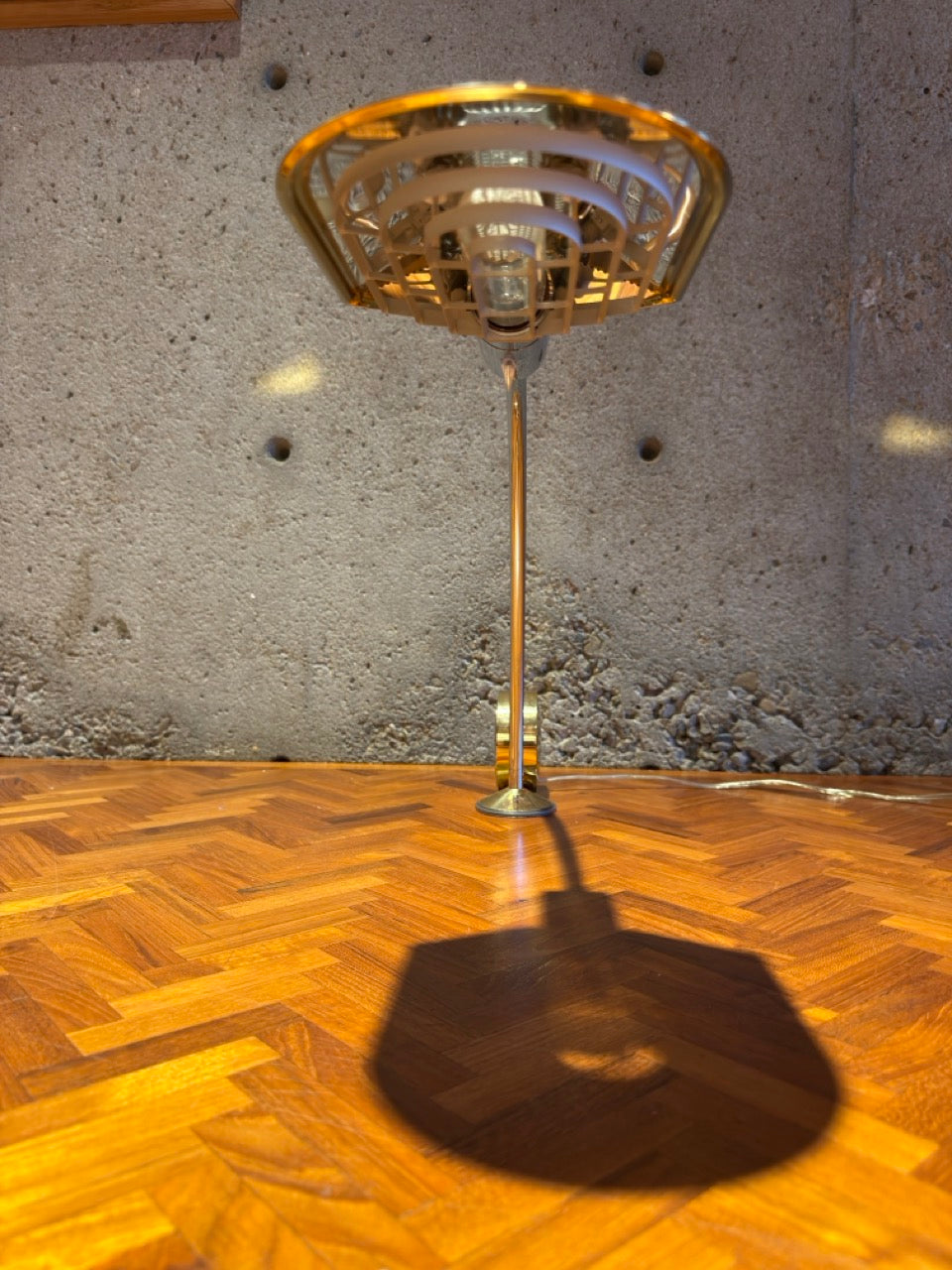 Cedric Hartman Brass & Chrome Desk Lamp, Adjustable Modernist Design, 1970s