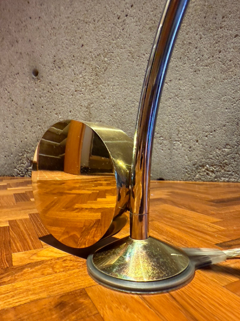 Cedric Hartman Brass & Chrome Desk Lamp, Adjustable Modernist Design, 1970s