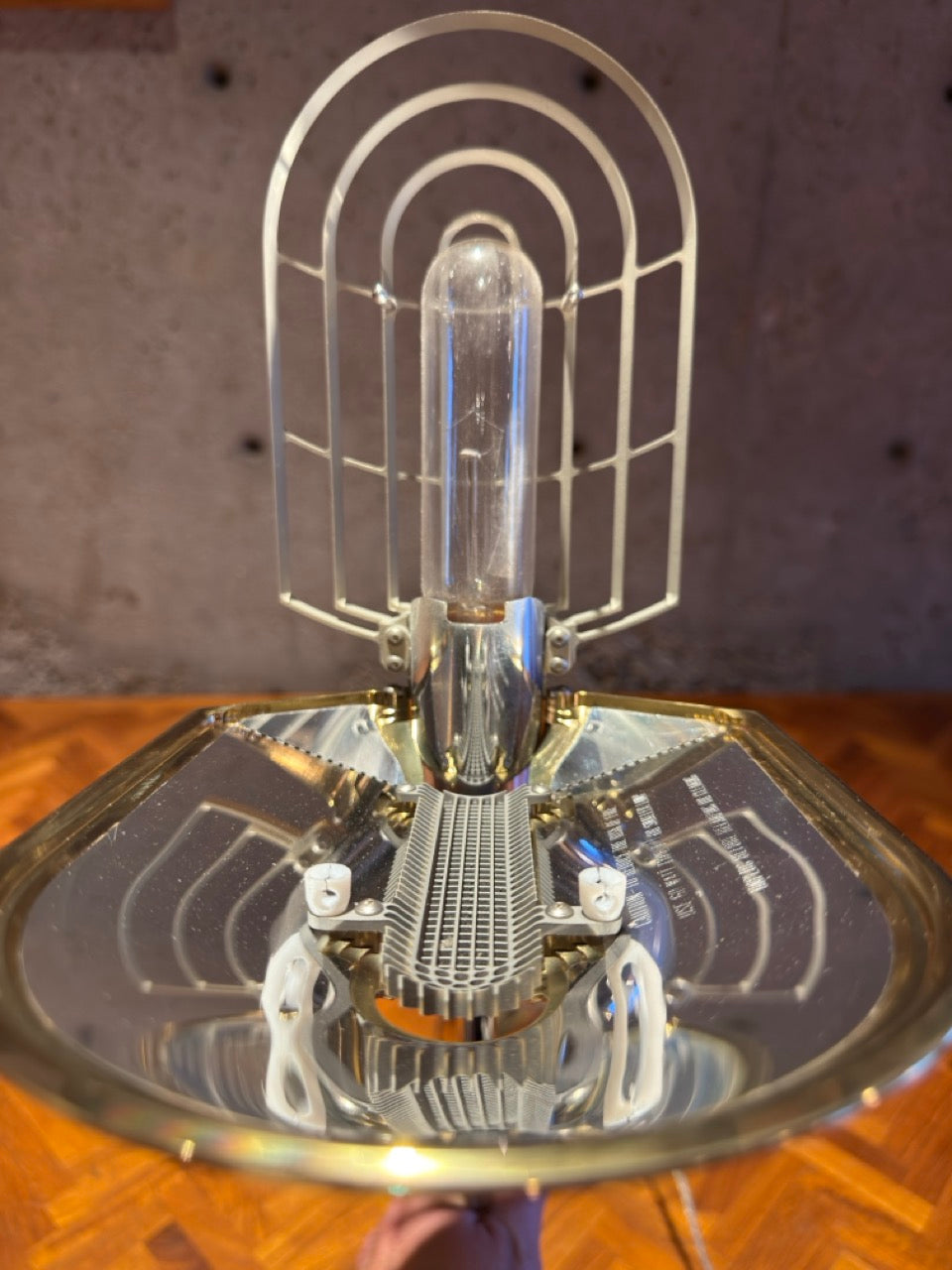 Cedric Hartman Brass & Chrome Desk Lamp, Adjustable Modernist Design, 1970s