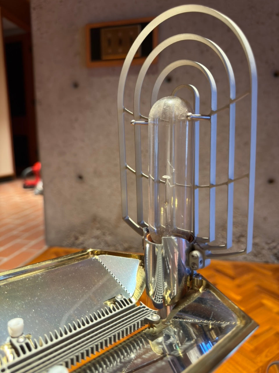 Cedric Hartman Brass & Chrome Desk Lamp, Adjustable Modernist Design, 1970s