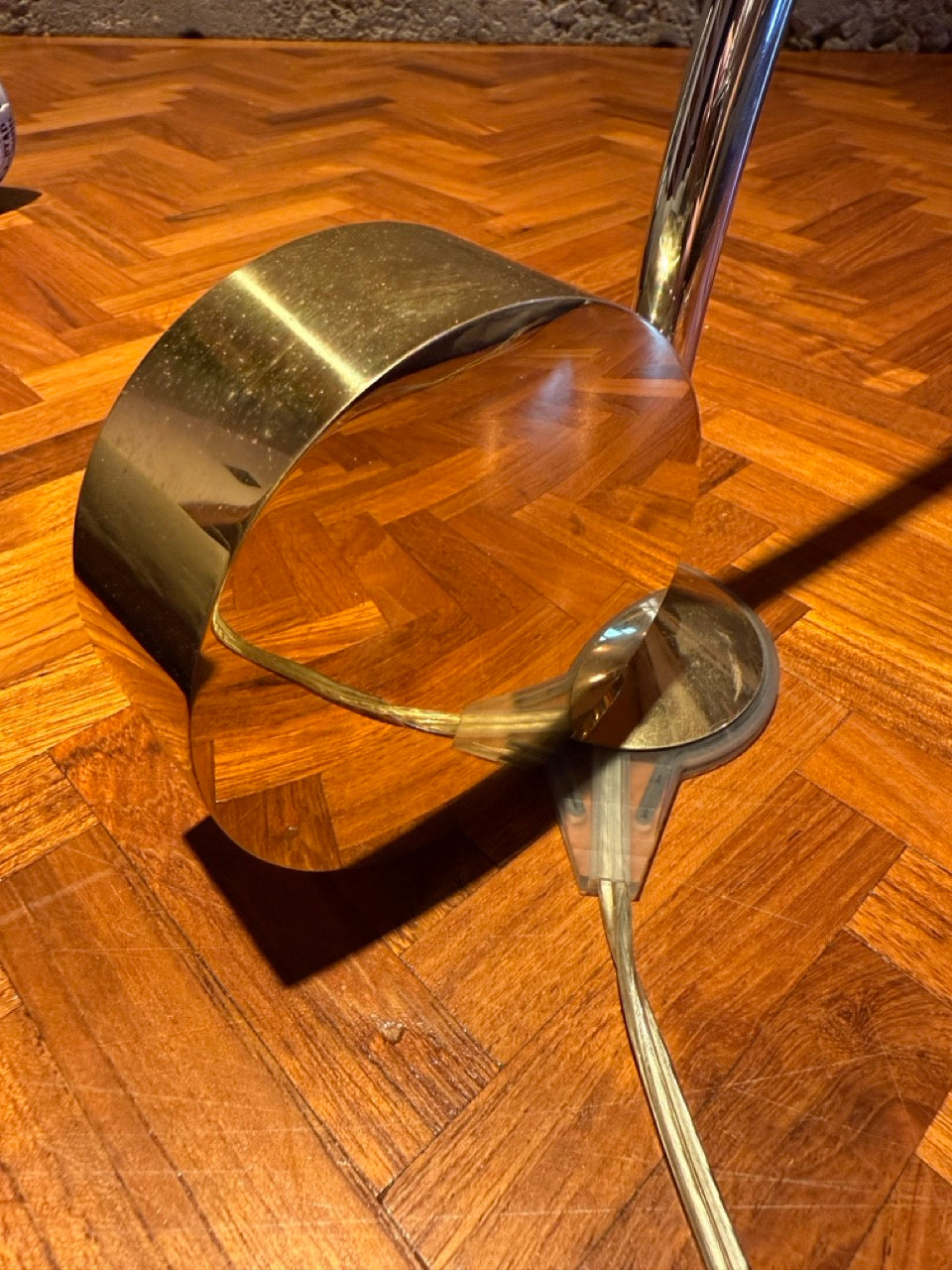 Cedric Hartman Brass & Chrome Desk Lamp, Adjustable Modernist Design, 1970s