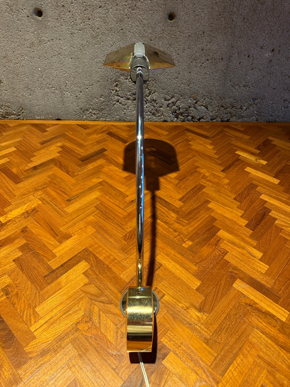 Cedric Hartman Brass & Chrome Desk Lamp, Adjustable Modernist Design, 1970s