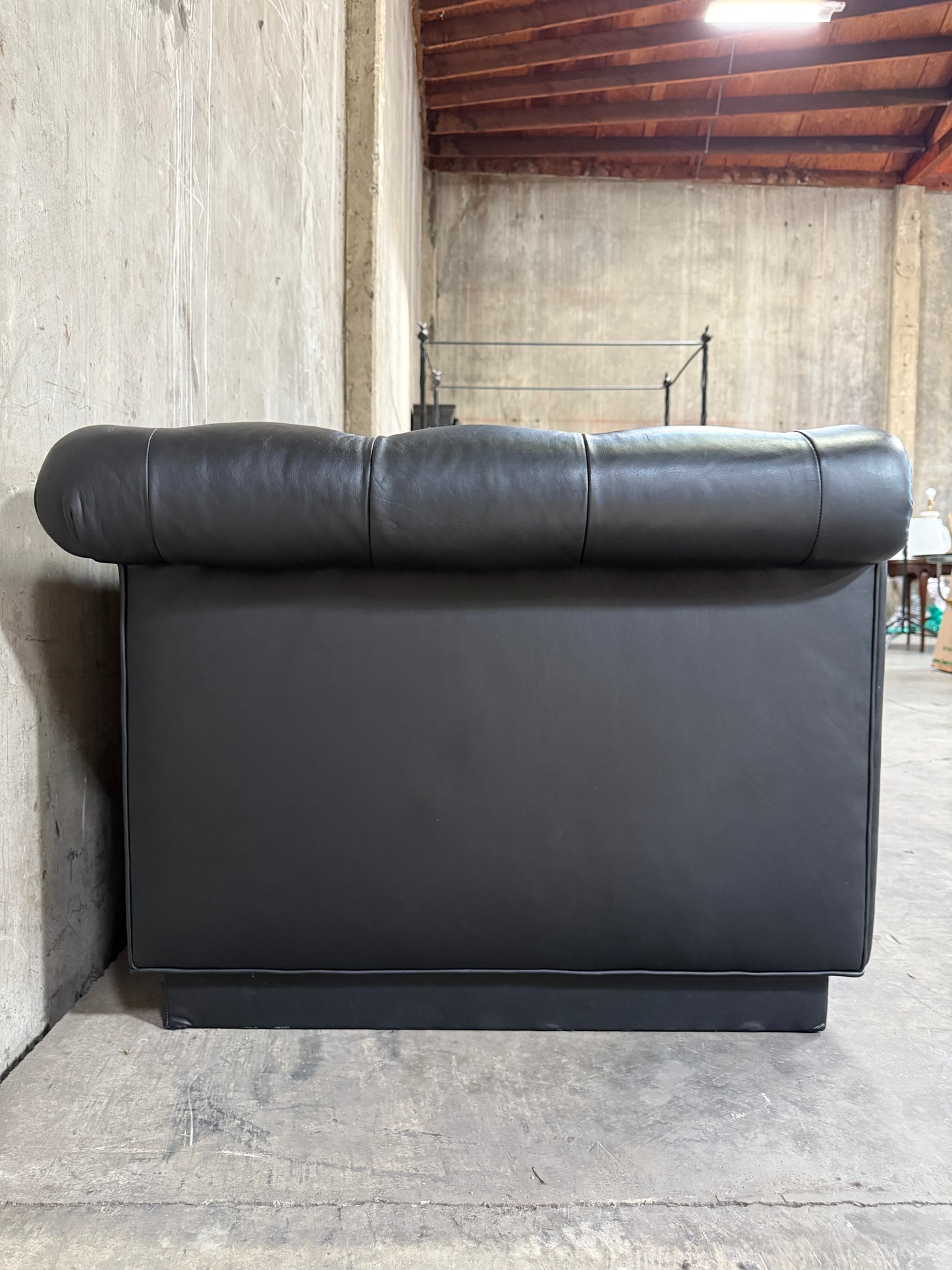 Iconic 1960s Leather Chesterfield Sofa – Restored by Fitzgeralds San Francisco, 110”