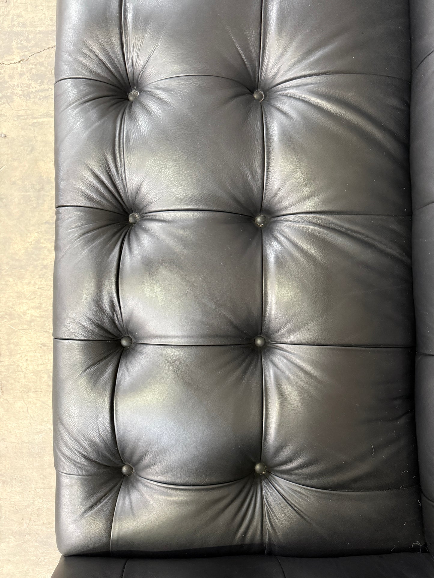 Iconic 1960s Leather Chesterfield Sofa – Restored by Fitzgeralds San Francisco, 110”