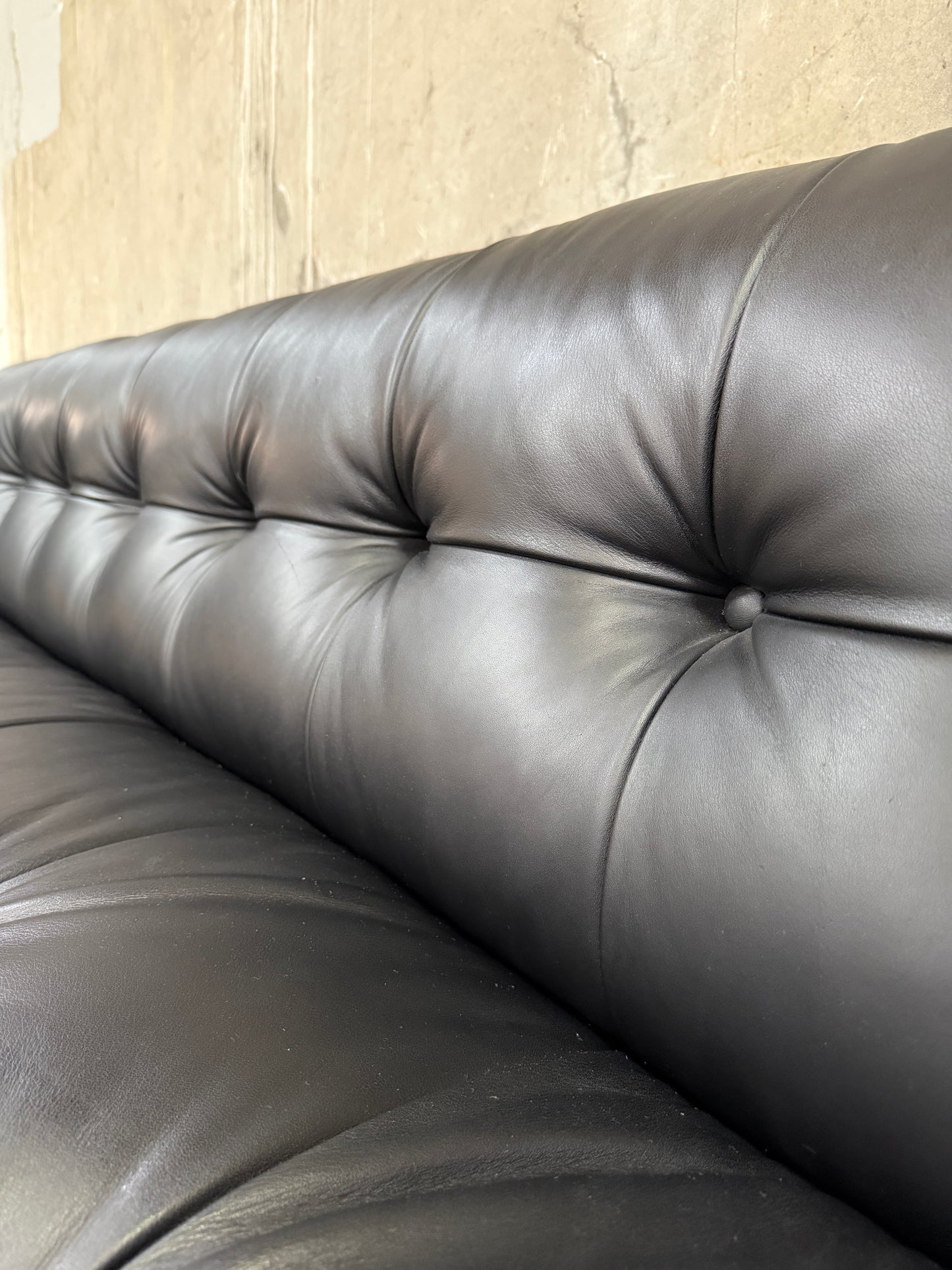 Iconic 1960s Leather Chesterfield Sofa – Restored by Fitzgeralds San Francisco, 110”
