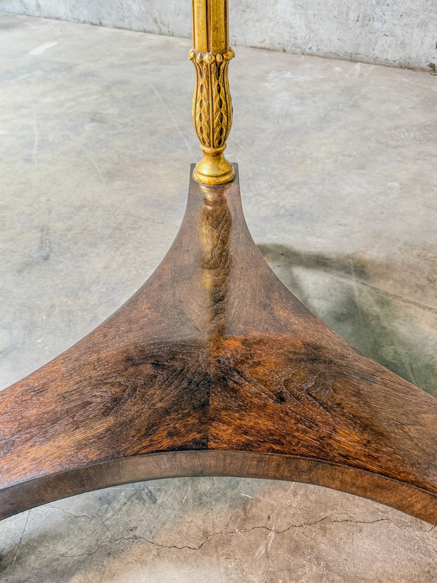 Exquisite Ebanista D'Orsay Gallery Table - Hand-Planed Walnut, 22K Gold Finish - Like New!