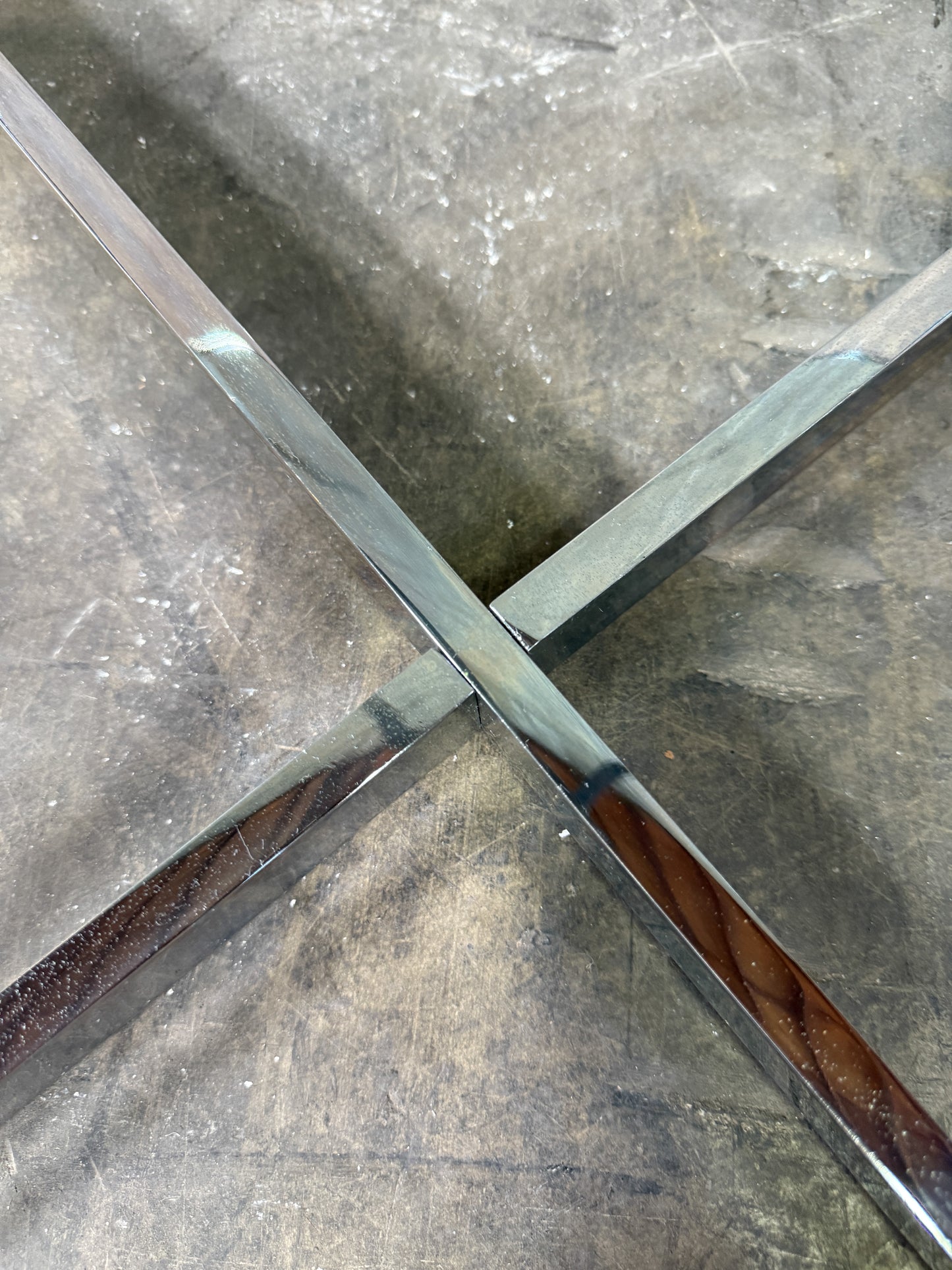 Knoll Mies Van Der Rohe Style Vtg Mid‑Century Modern Round Glass Coffee Table