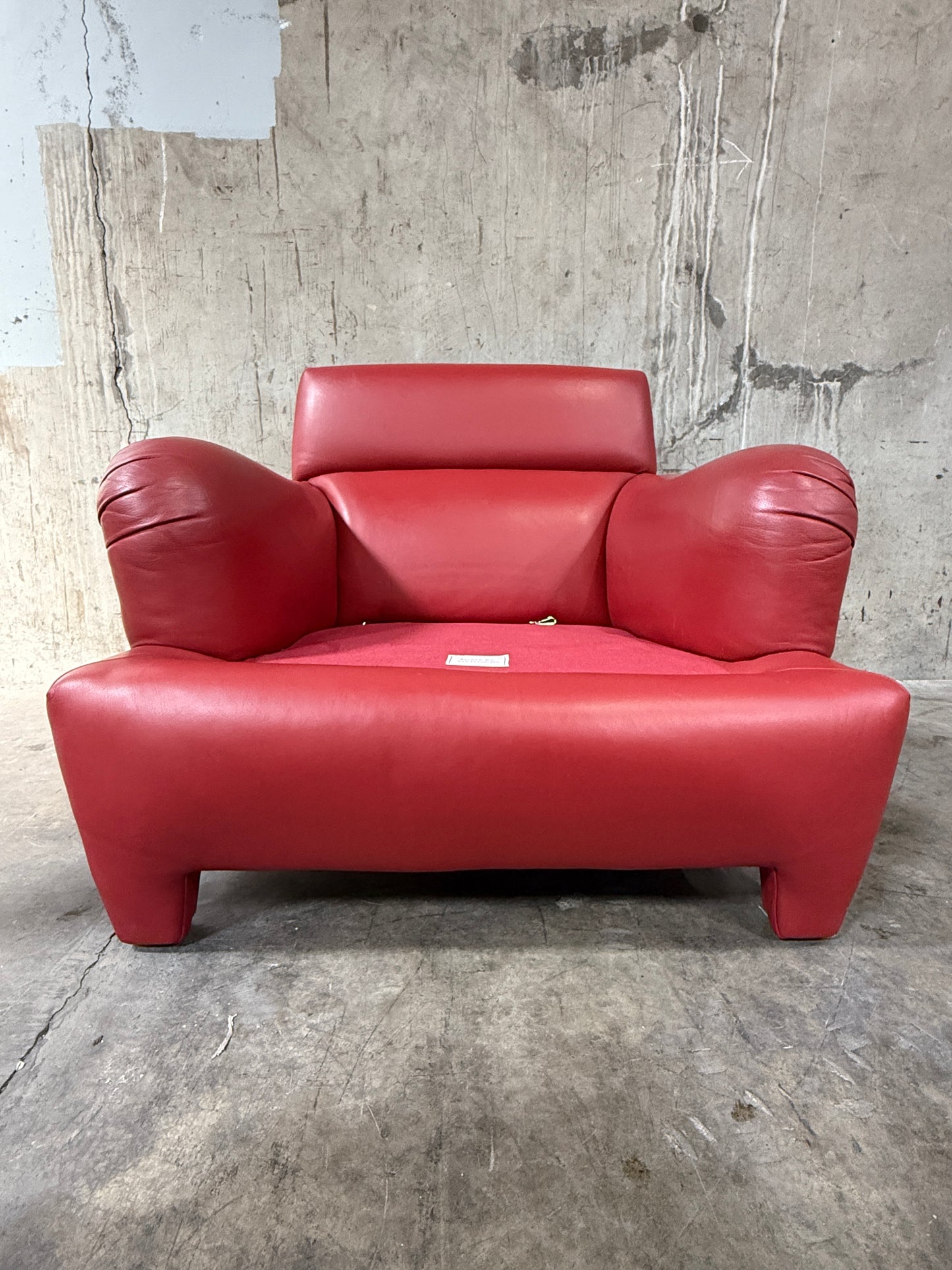 1970s Michael Taylor Red Leather Lounge Chair & Ottoman – Refurbished by Belmar Co. San Francisco