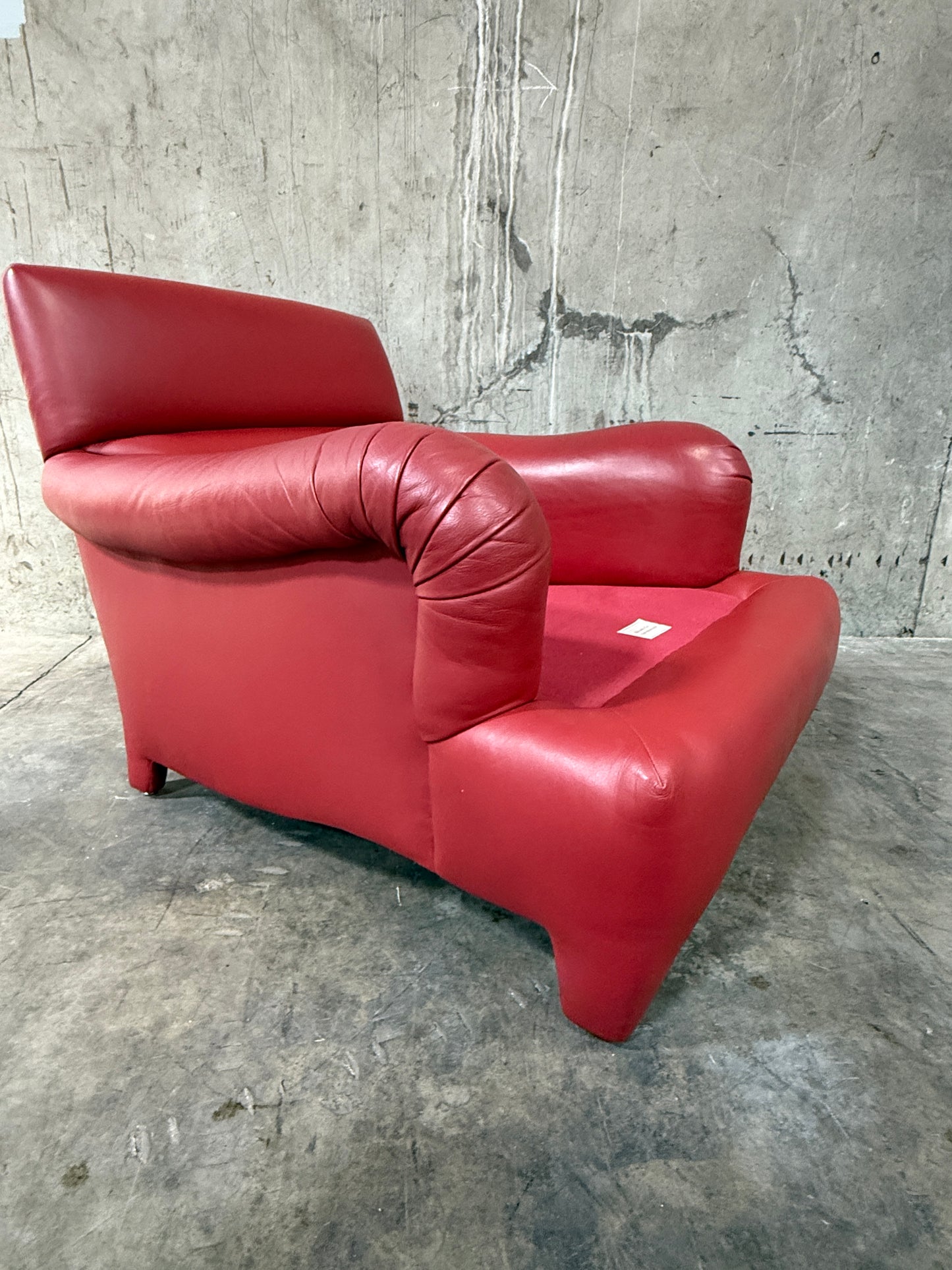 1970s Michael Taylor Red Leather Lounge Chair & Ottoman – Refurbished by Belmar Co. San Francisco