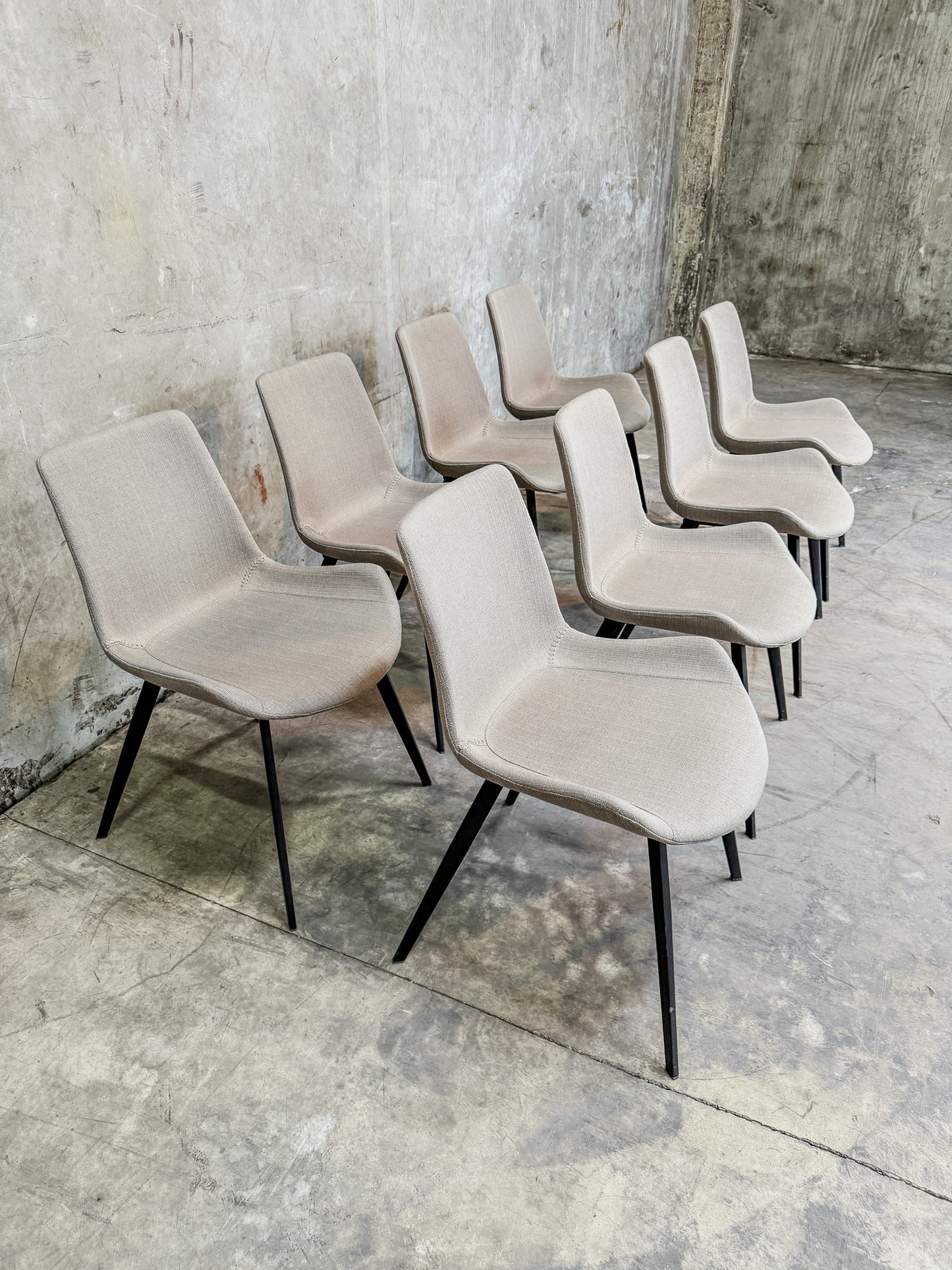 Set of Eight (8) Arhaus "Gage" Upholstered Dining Chairs