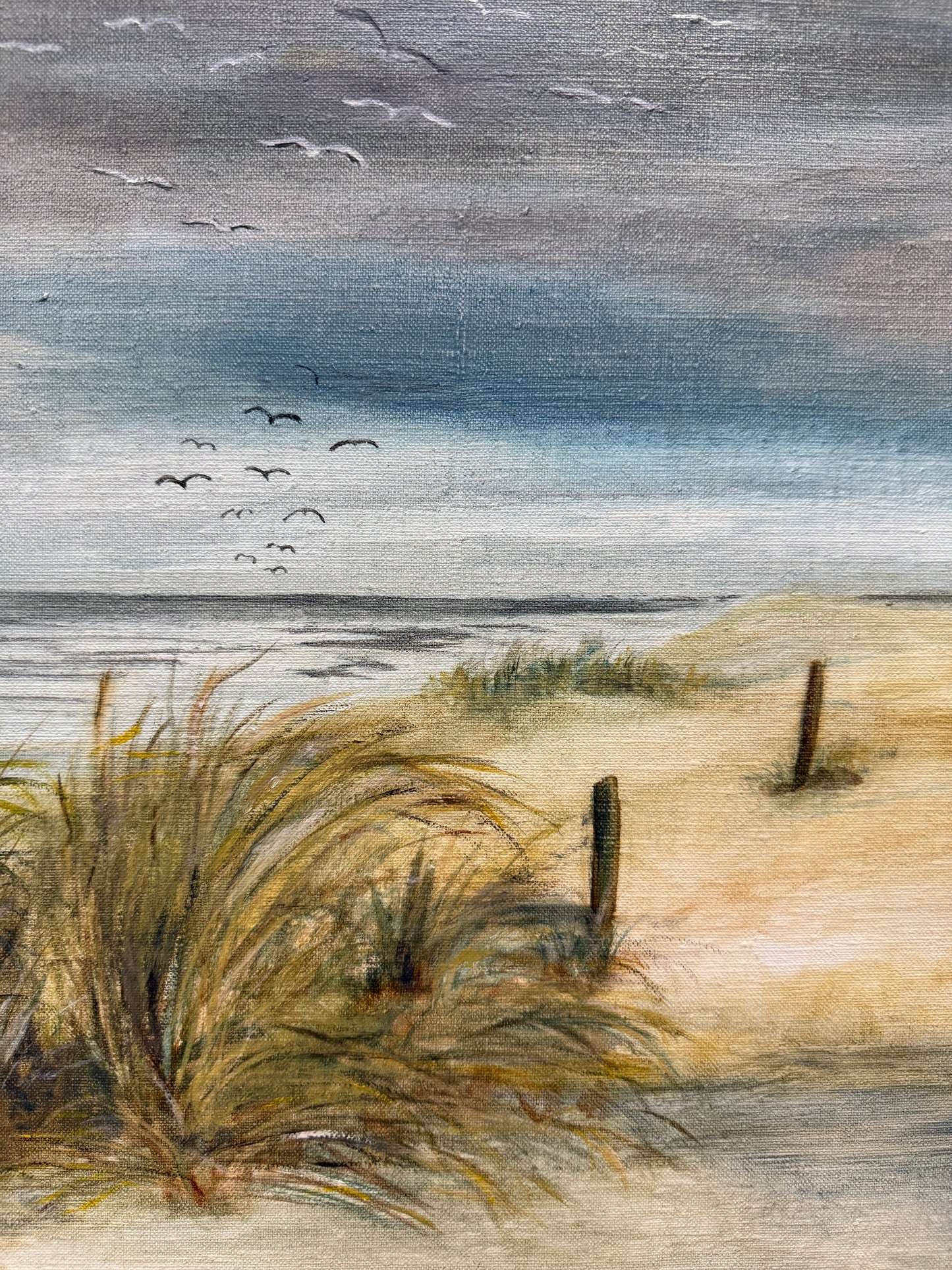 P. Myers Signed Oil Painting, Coastal Dune Landscape, Framed